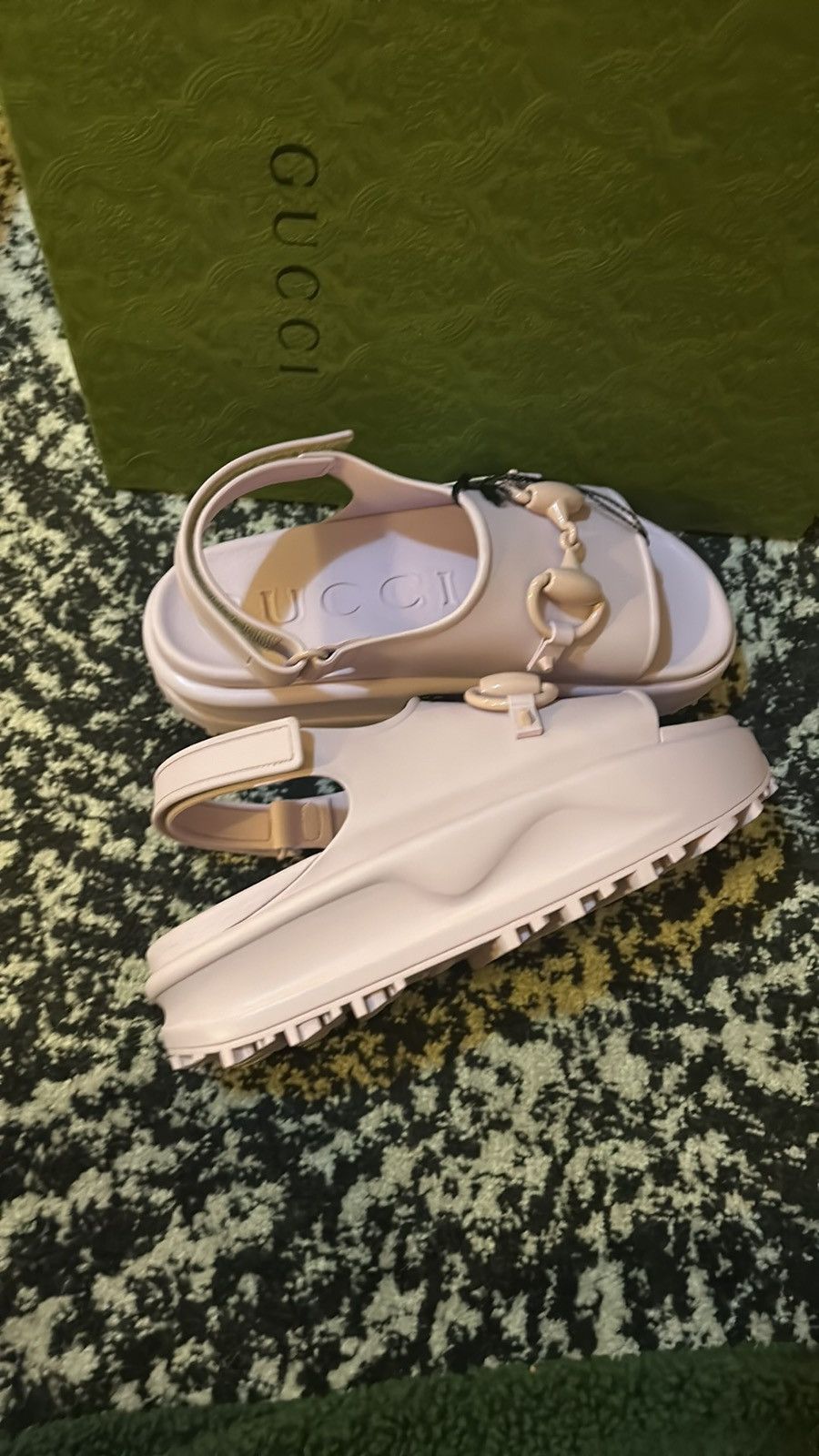 Gucci Gucci Horsebit Flatform Sandal Talc Pink size 39 Size US 9 / IT 39 - 4 Thumbnail