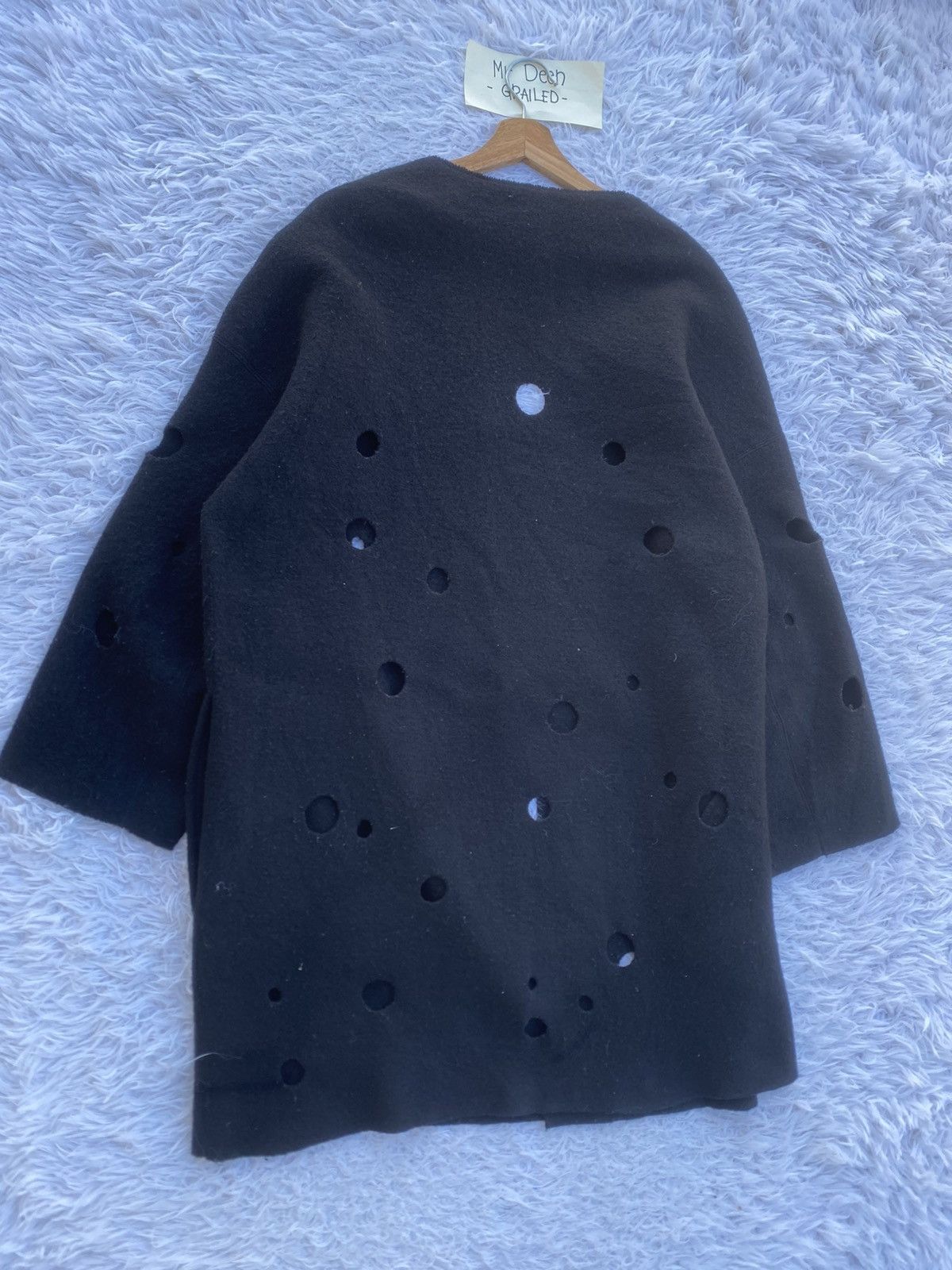 Armani Exchange Rare Armani Exchange Winter Wool Distressed Hole Jacket Size US L / EU 52-54 / 3 - 24 Thumbnail