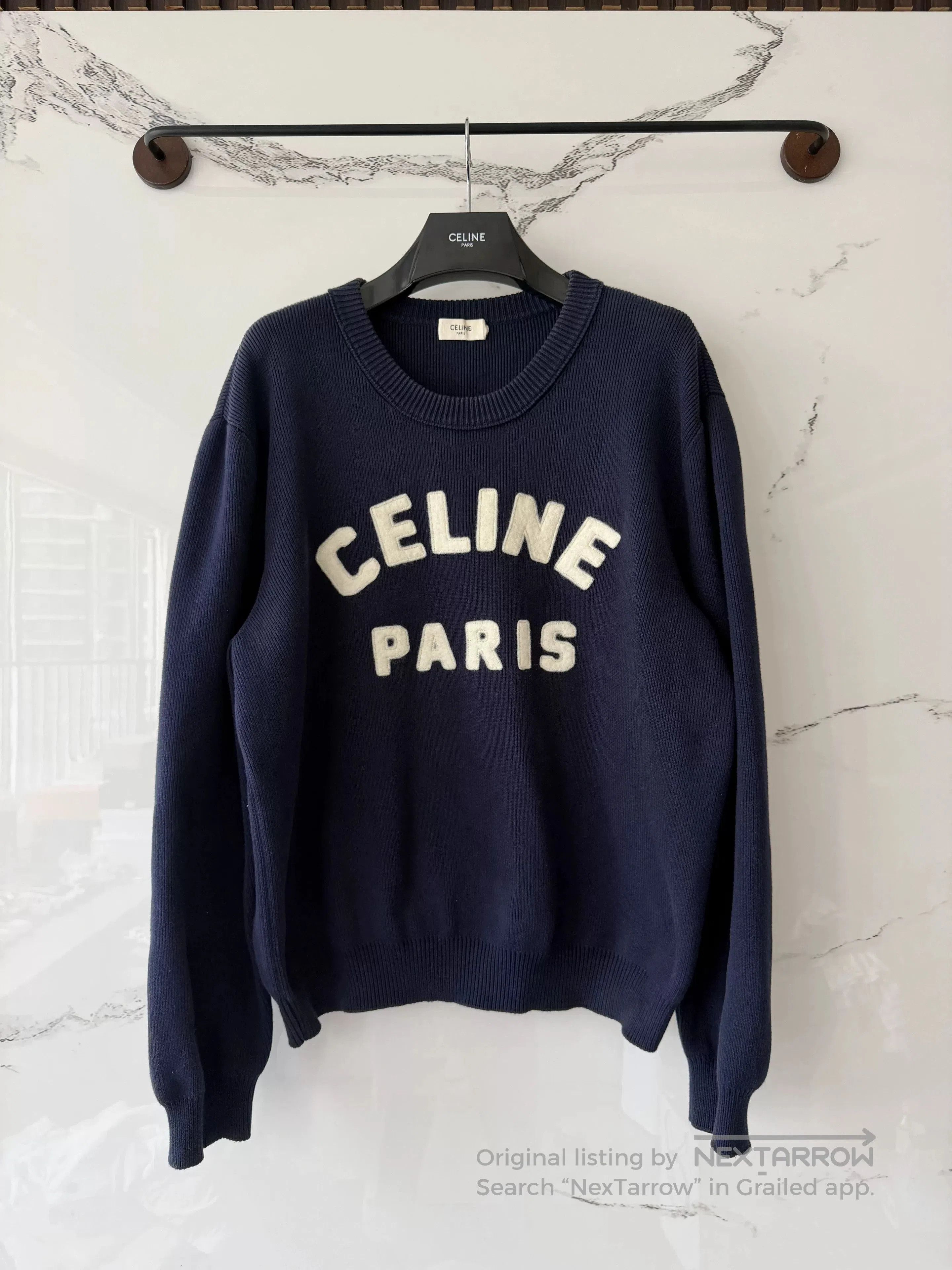 Celine celine blue logo sweater in xl size. Size XL / US 12-14 / IT 48-50 - 1 Thumbnail