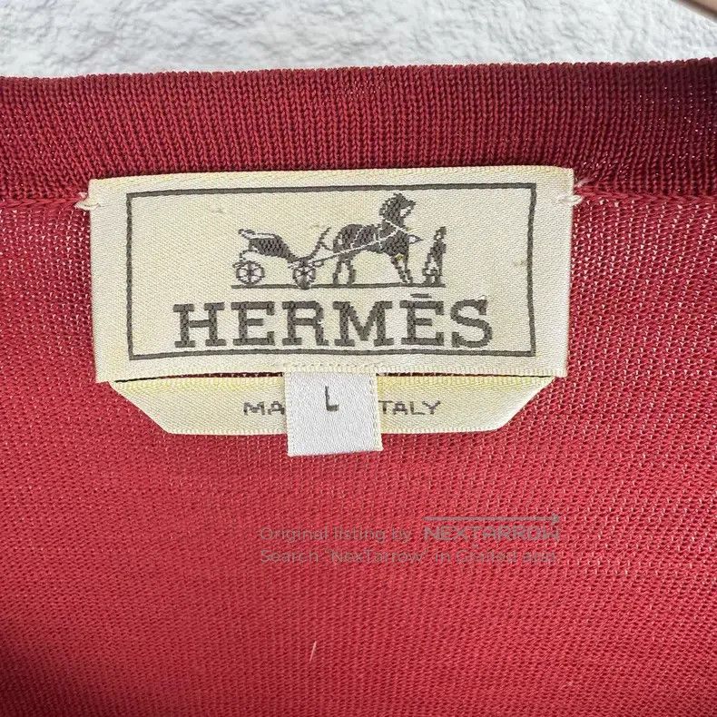 Hermes Hermes Red Classic Crew Neck Long Sleeve T-Shirt Size US L / EU 52-54 / 3 - 3 Thumbnail
