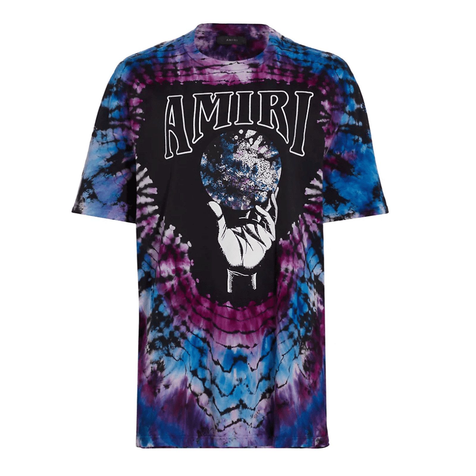 image of Amiri Crystal Ball Tie Dye Short Sleeve Tee Shirt Purple, Men's (Size Small)