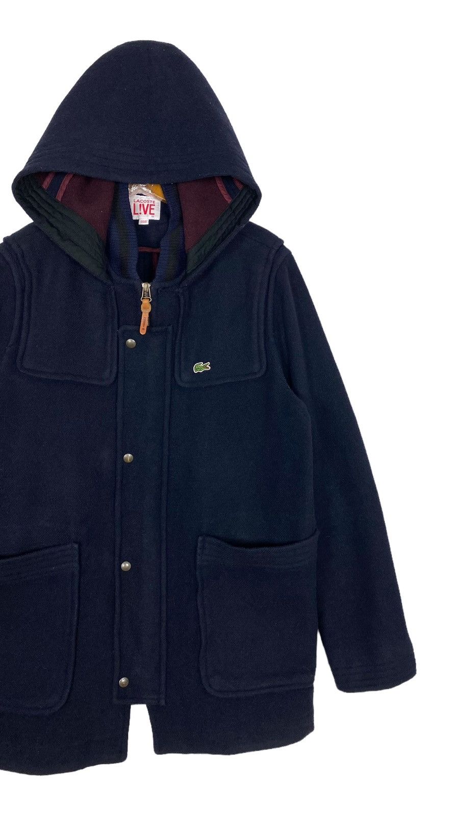 Lacoste Rare ‼️ Lacoste Live Duffle Coat Hoodie Small Logo Size US M / EU 48-50 / 2 - 3 Thumbnail
