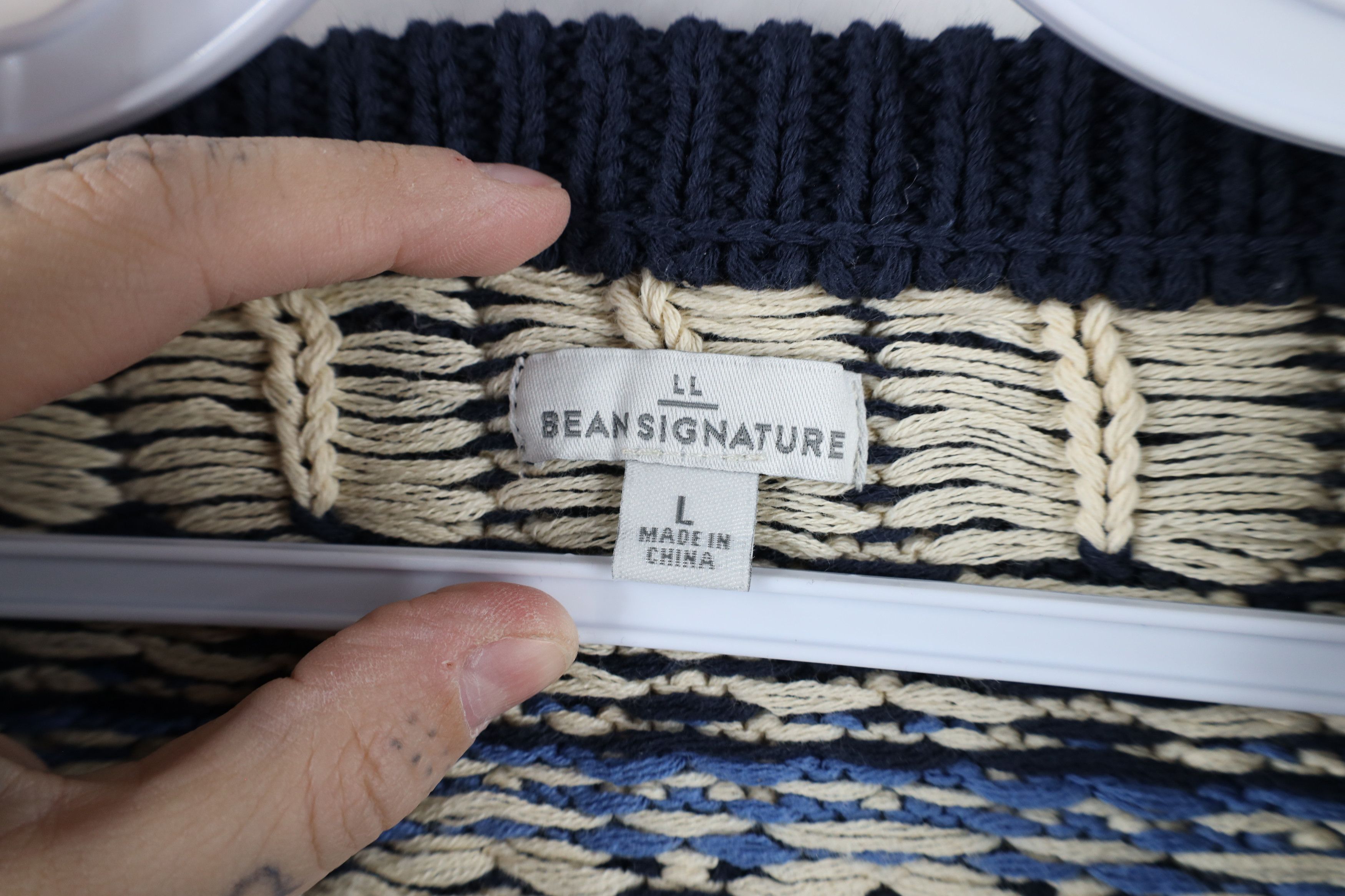 L.L. Bean × Vintage Vintage LL Bean Heavy Fair Isle Chunky Fisherman Sweater Size L / US 10 / IT 46 - 8 Thumbnail
