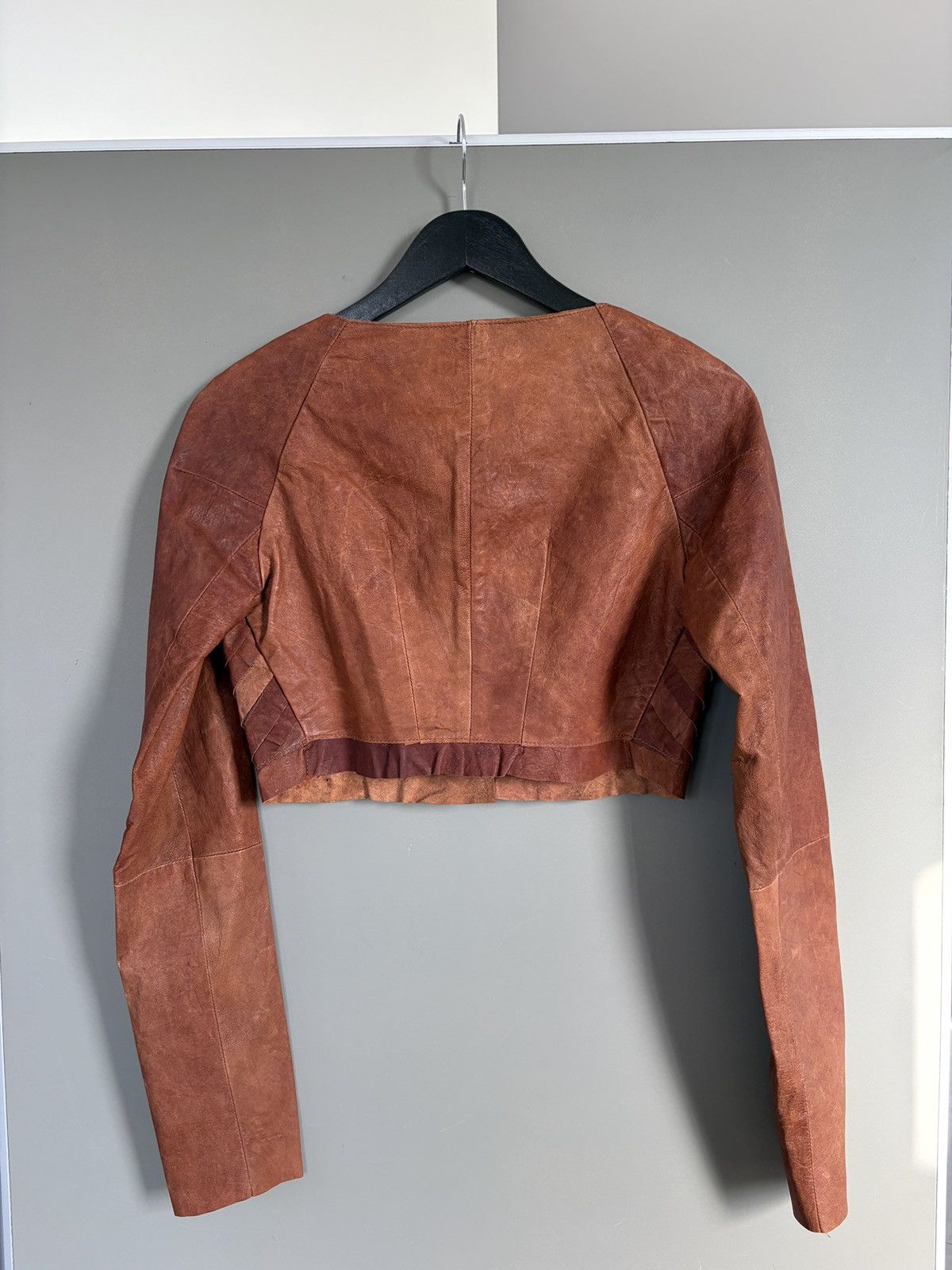 TWINSET Twin Set Simona Barbieri Leather Short Bolero Jacket Size XS / US 0-2 / IT 36-38 - 10 Thumbnail