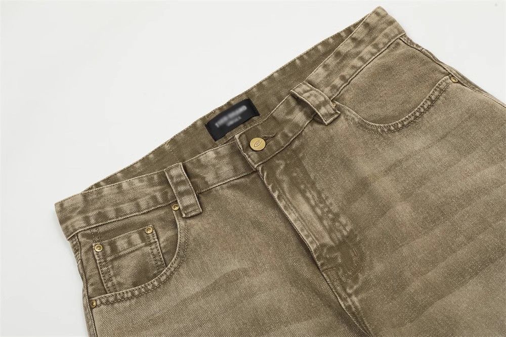 Japanese Brand × Jean Washed distressed raw edge straight American vintage jeans Size US 32 / EU 48 - 3 Thumbnail