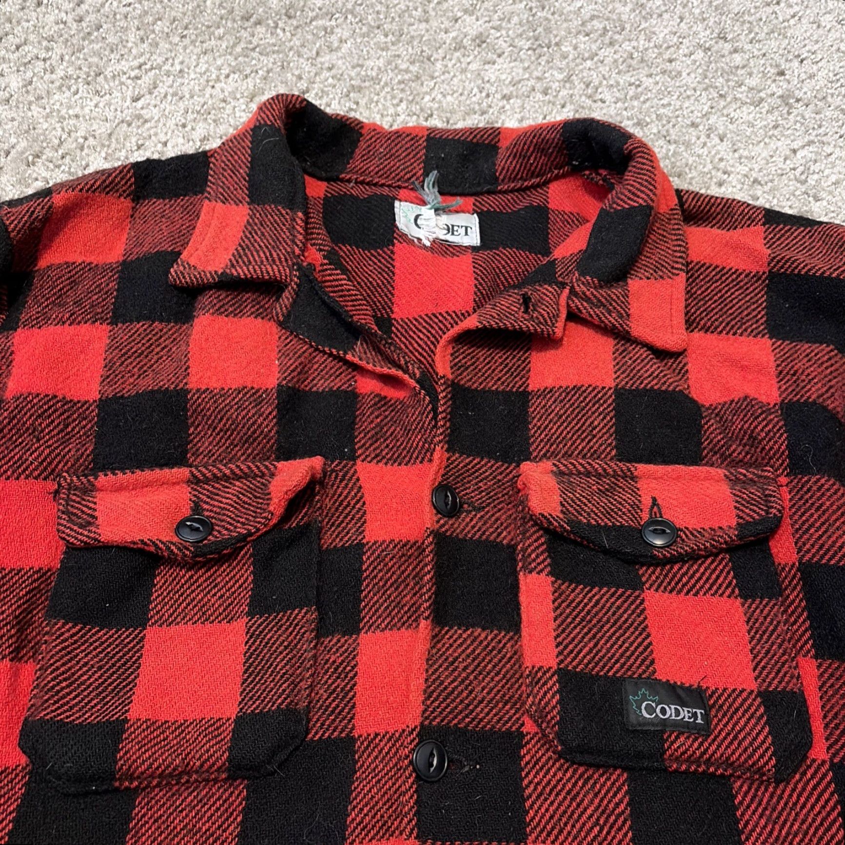 YOKE VINTAGE Codet Jacket Western Plaid Back Yoke Button Front XL Men Red Flannel 80s Size US XL / EU 56 / 4 - 3 Thumbnail