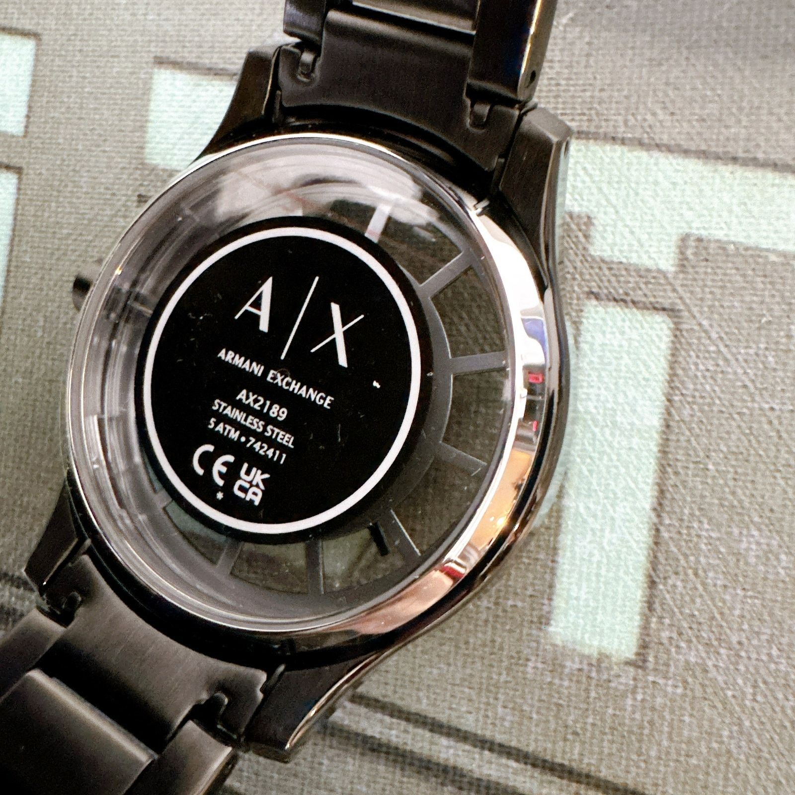 Emporio Armani Emporio Armani Black Stainless Steel Mens Watch AX2189 Size ONE SIZE - 5 Thumbnail