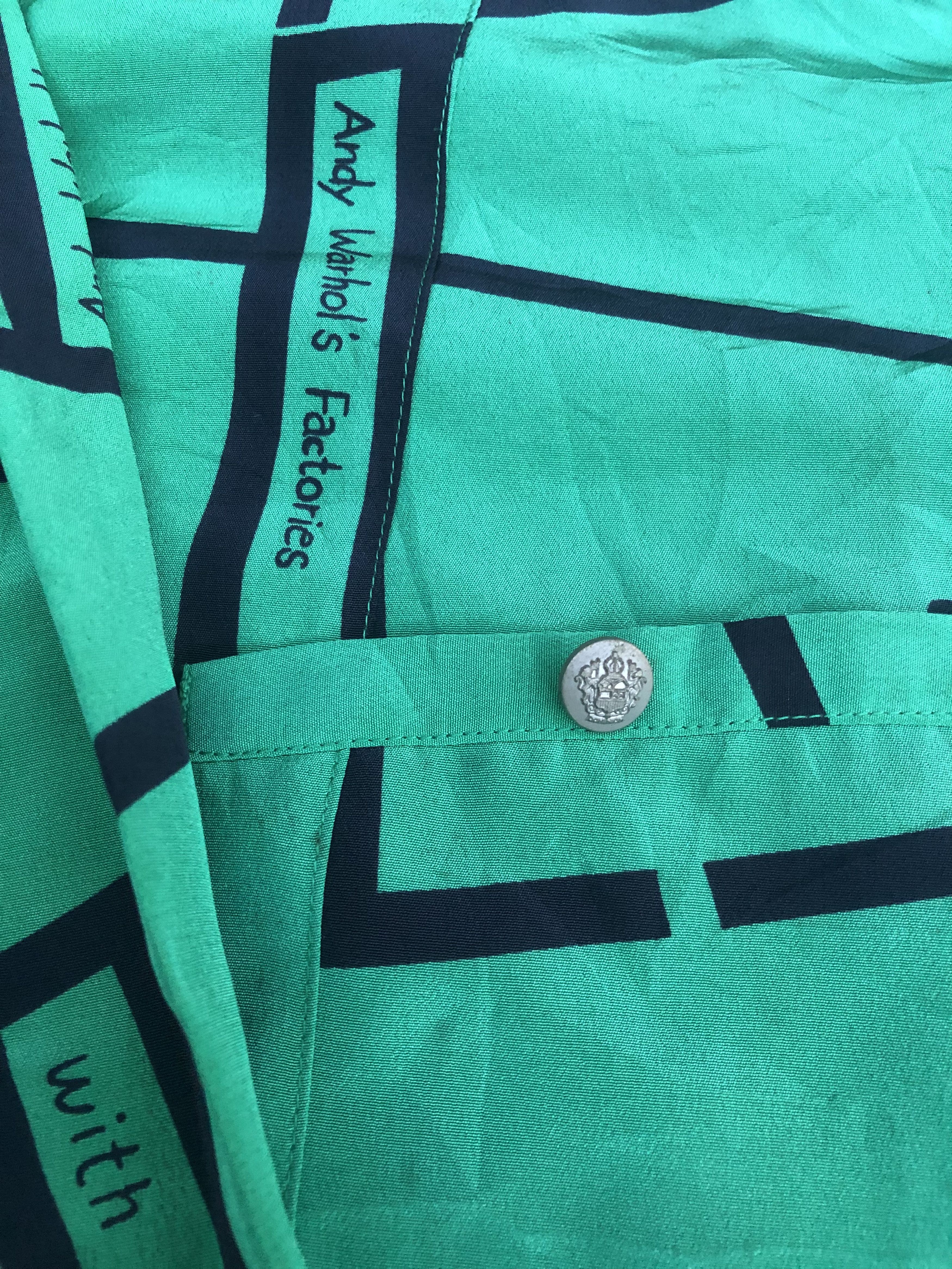 Vintage 🔥Vintage ANDY WARHOL'S FACTORIES Satin Button-down Blouse Size L / US 10 / IT 46 - 8 Thumbnail