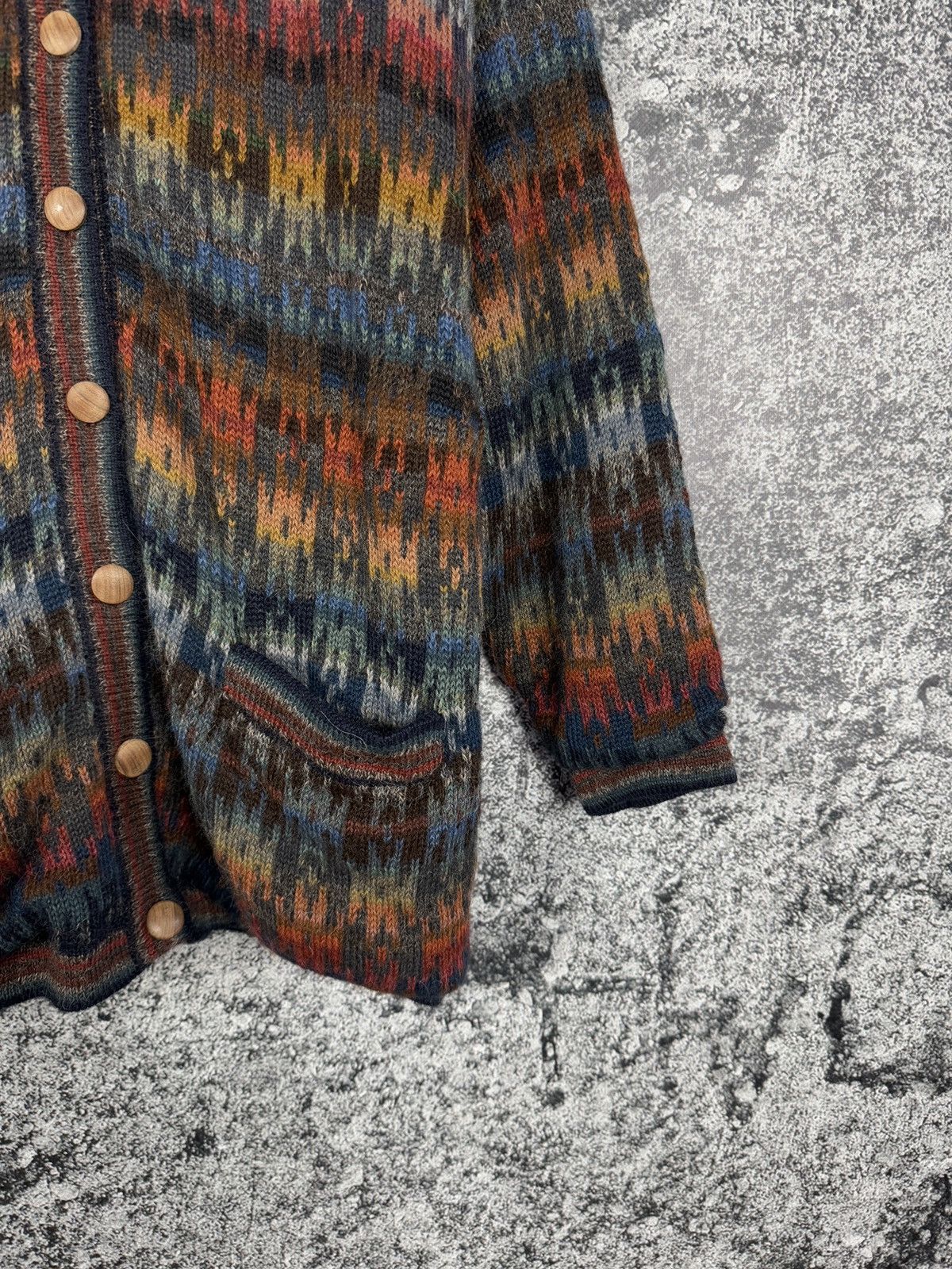 Vintage The Alpaca Collection Cardigan Multicolor Sweater M