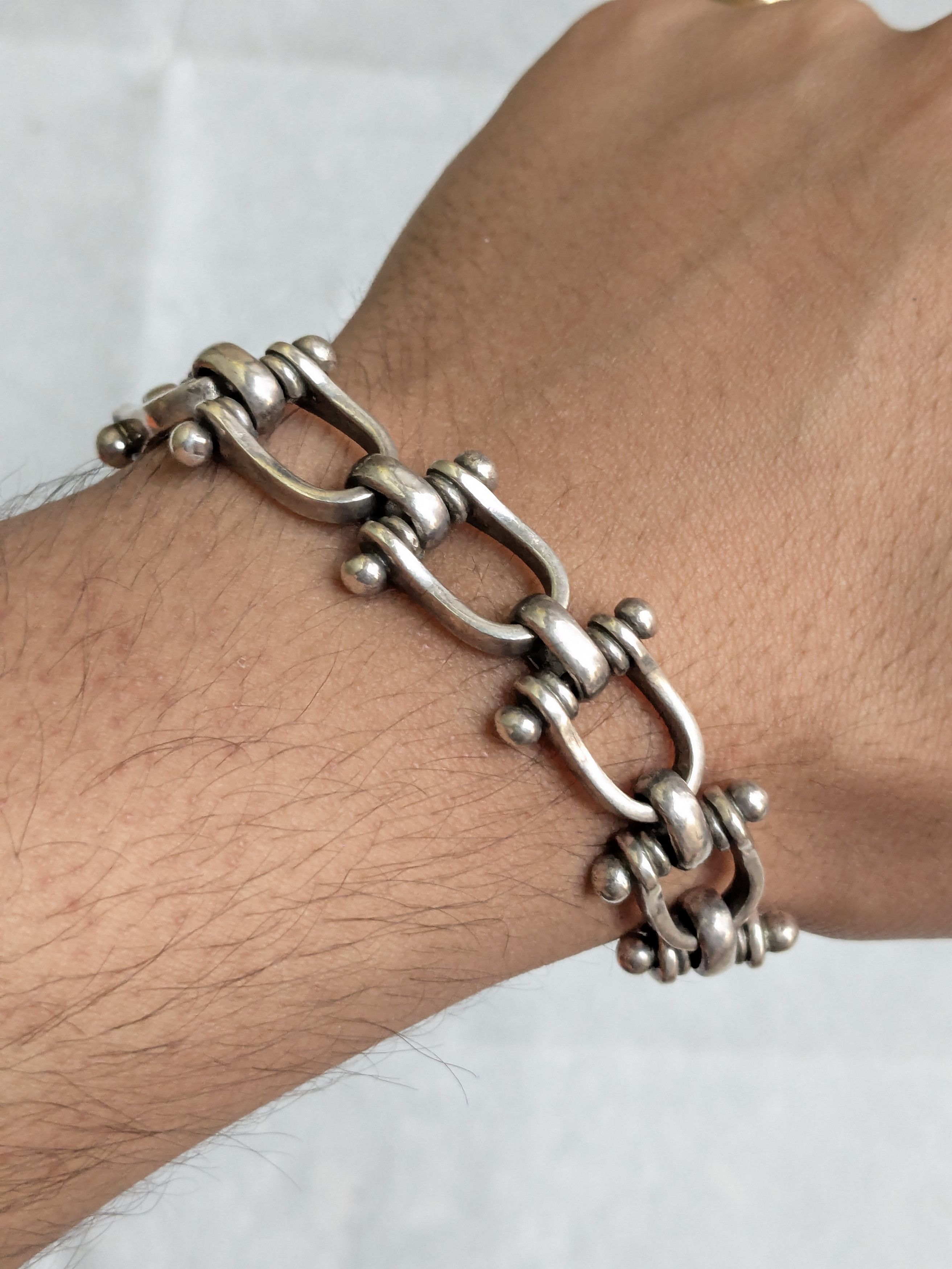 Jewelry Vintage Sterling Silver Bracelet Taxco Equestrian 7" Size ONE SIZE - 14 Thumbnail