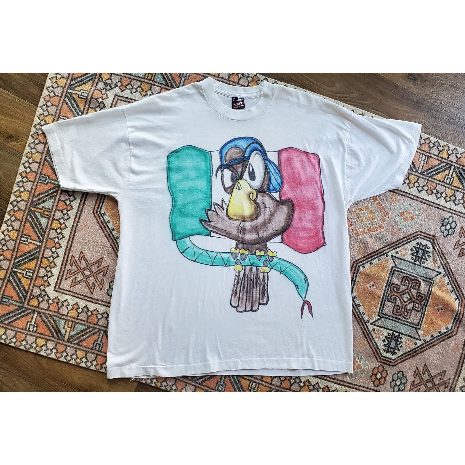 Fruit Of The Loom Graffiti Spray Paint Style Single Stitch Mexico Flag Shirt Size US XXL / EU 58 / 5 - 1 Thumbnail