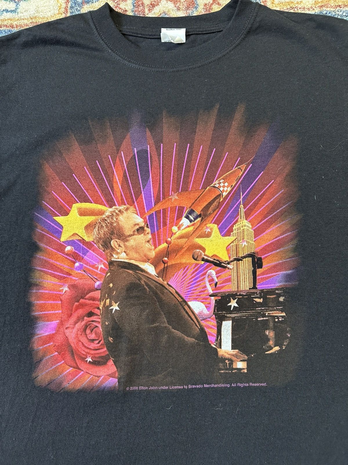 Band Tees Elton John Rocket Man Concert Tour T-shirt Large Size US L / EU 52-54 / 3 - 4 Thumbnail