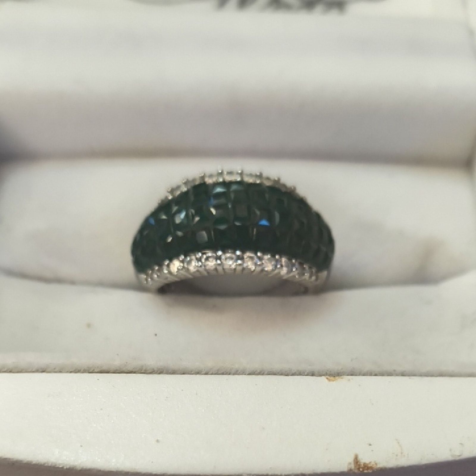 Other D'Joy Sterling Silver Green & Created Diamond Ring - Size 8 Size ONE SIZE - 3 Thumbnail