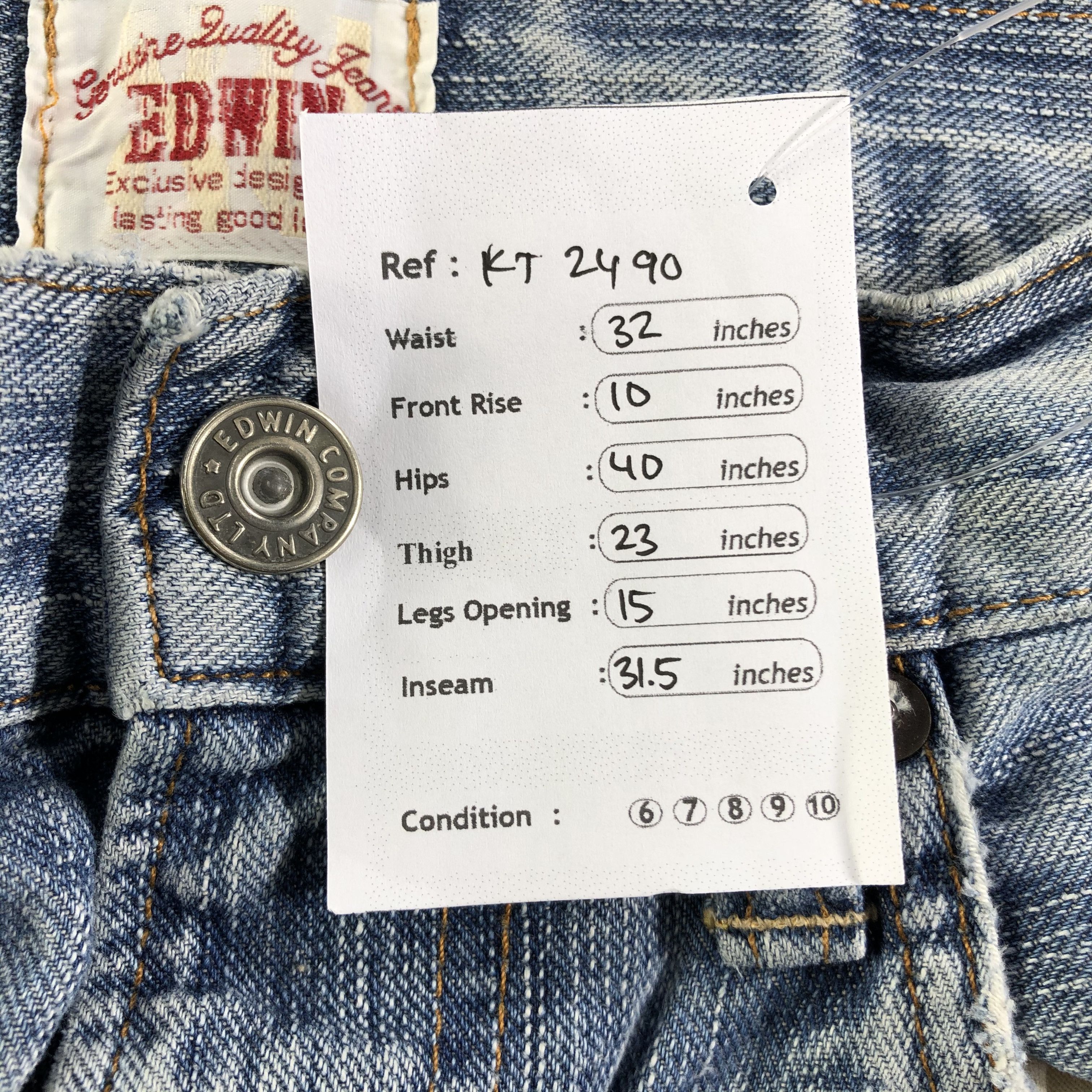 Edwin Edwin XV Jeans Ripped Patchwork Denim KJ2490 Size US 30 / EU 46 - 12 Thumbnail