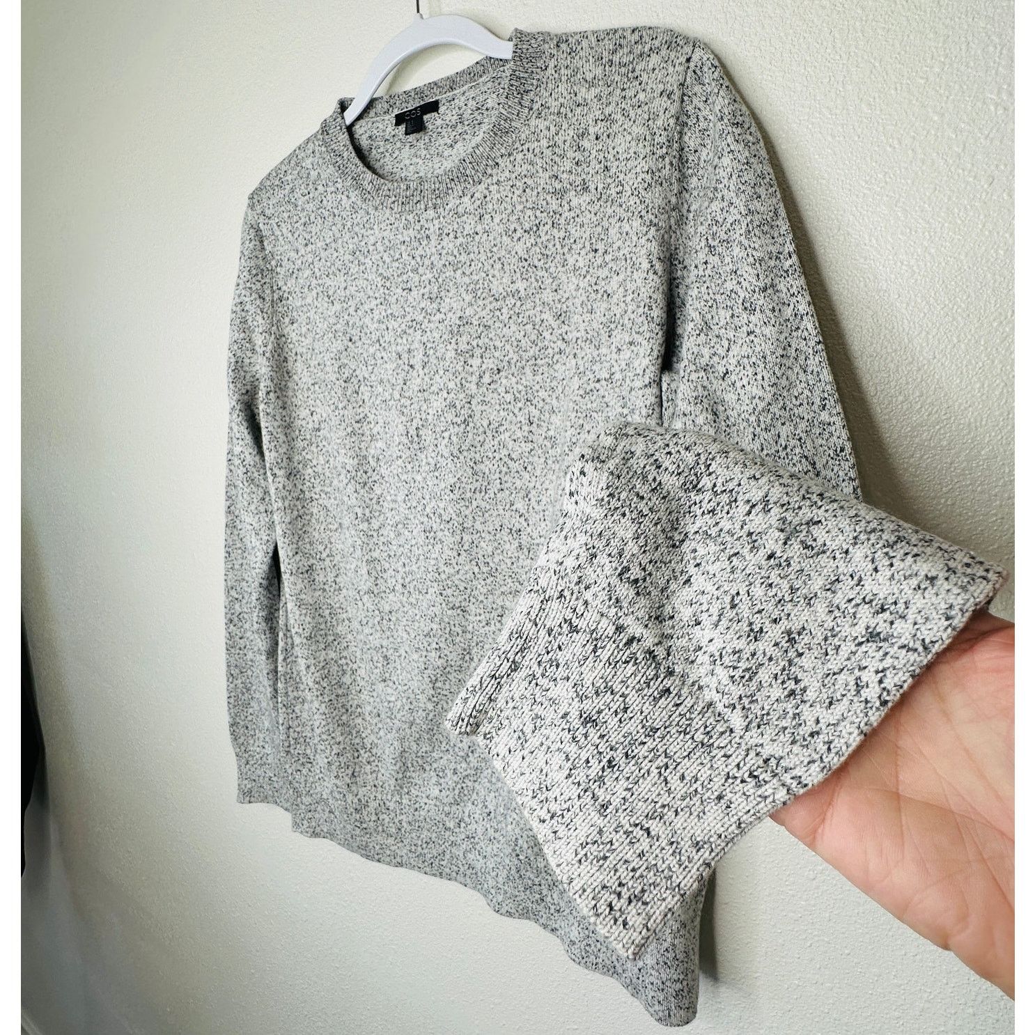 Cos COS Black & White Marled Long Sleeve Sweater 100% Cotton S Size US S / EU 44-46 / 1 - 1 Thumbnail