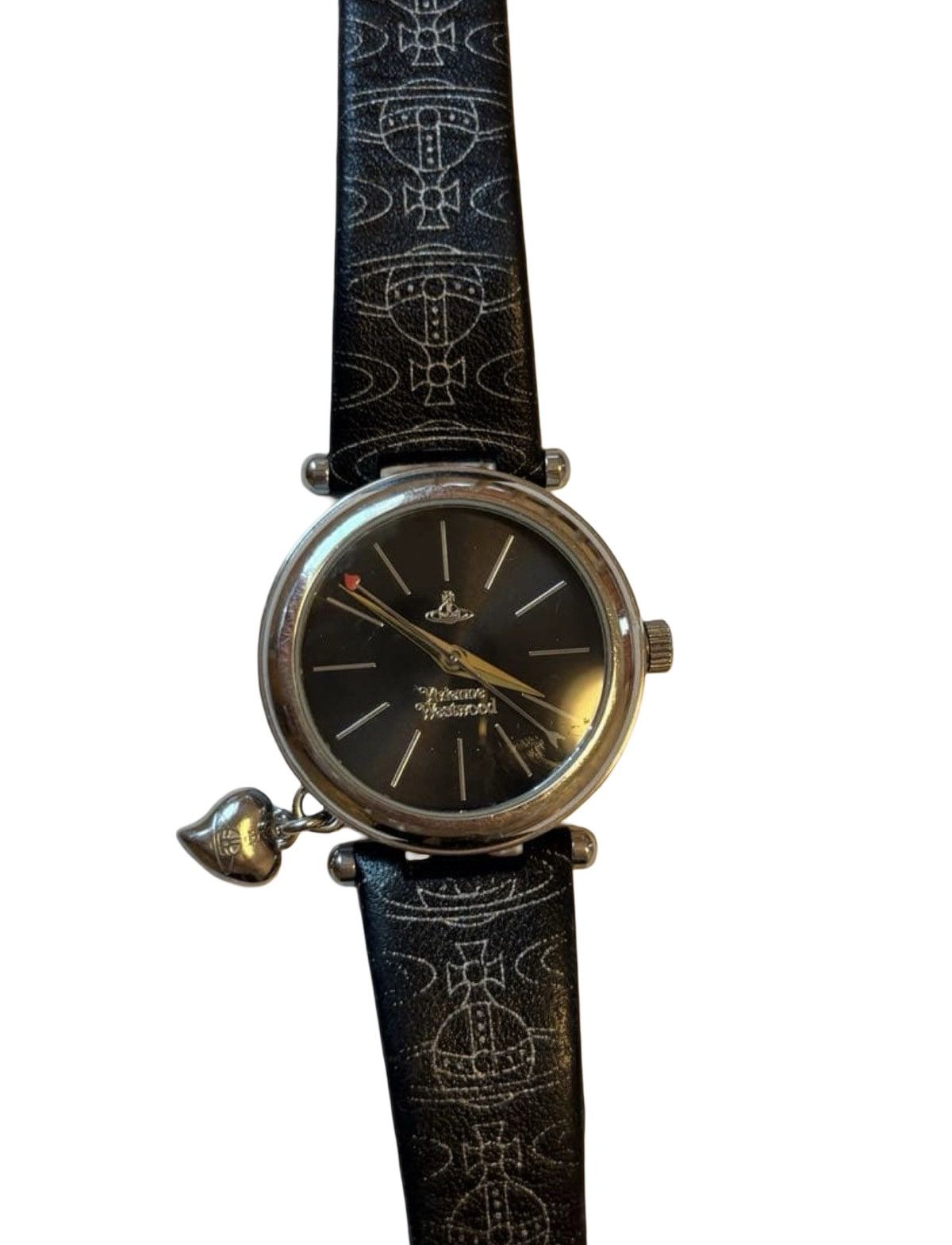Vivienne Westwood Heart Charm Repeat Orb Leather Watch