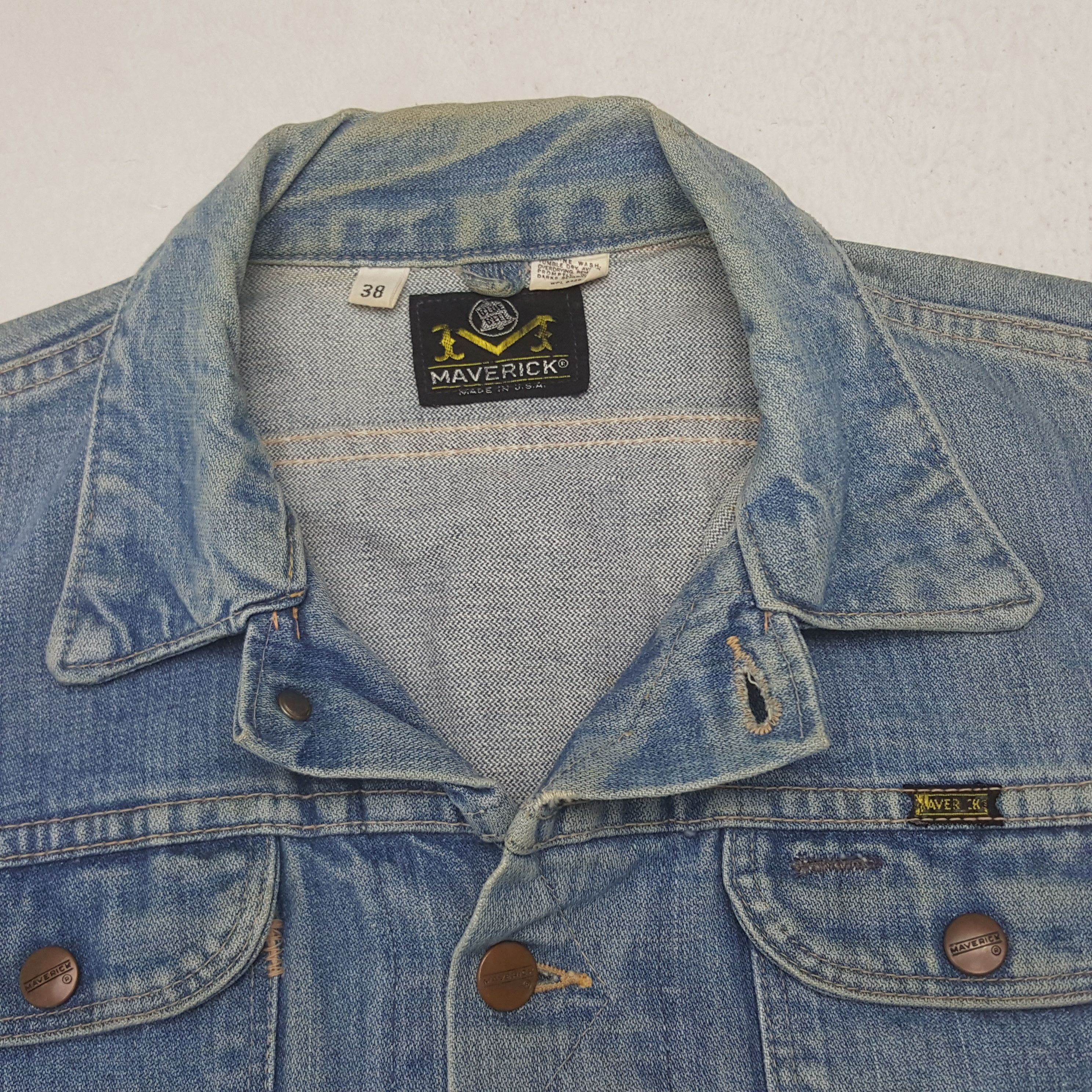 Other Vintage Maverick Blue Bell Denim Jacket RR25 Size US XS / EU 42 / 0 - 4 Thumbnail