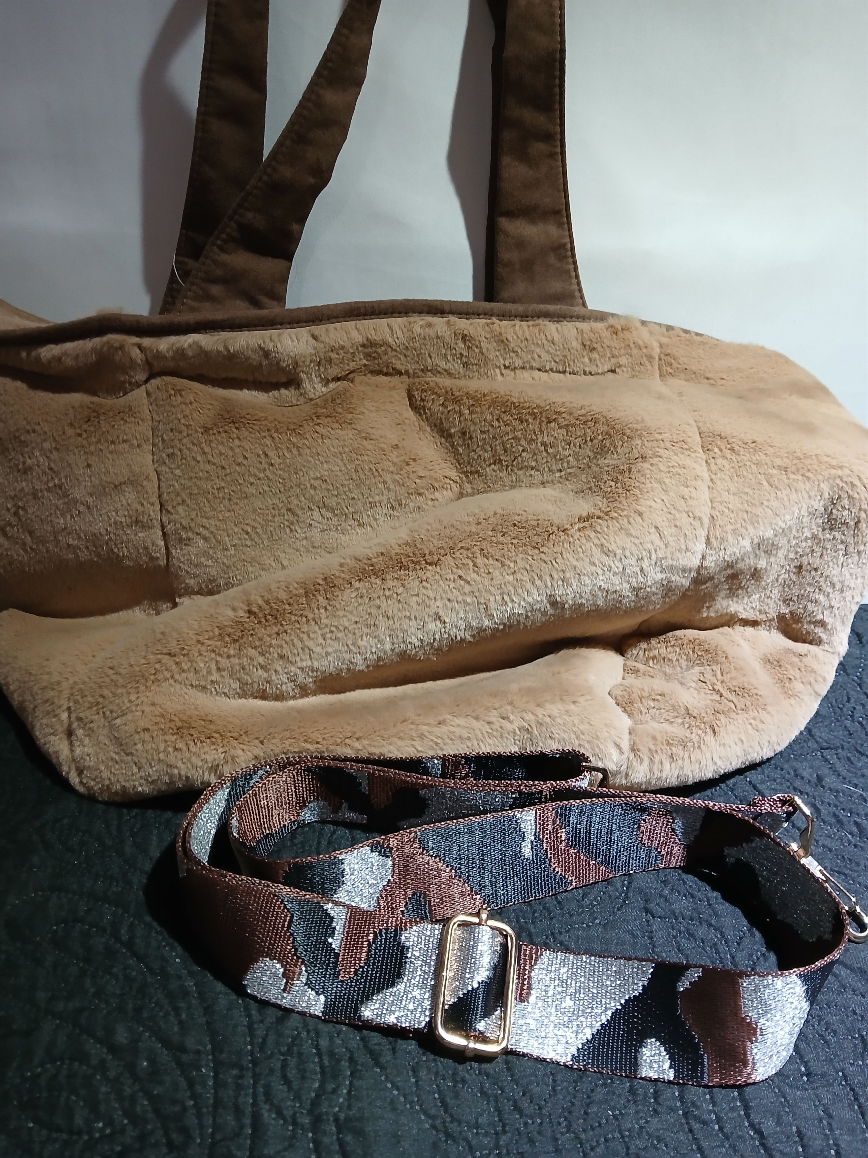 Other Sprigs velvet plush tan tote bag Size ONE SIZE - 4 Thumbnail