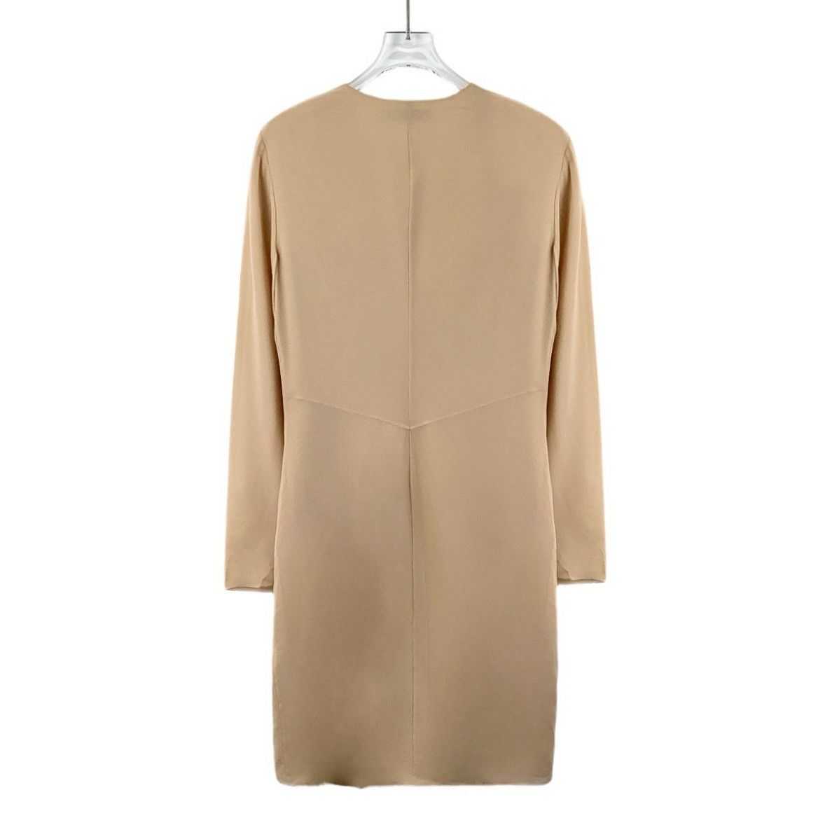 Dior Christian Dior V-neck Pleated Silk Long-sleeve Dress K26WX Size S / US 4 / IT 40 - 2 Thumbnail
