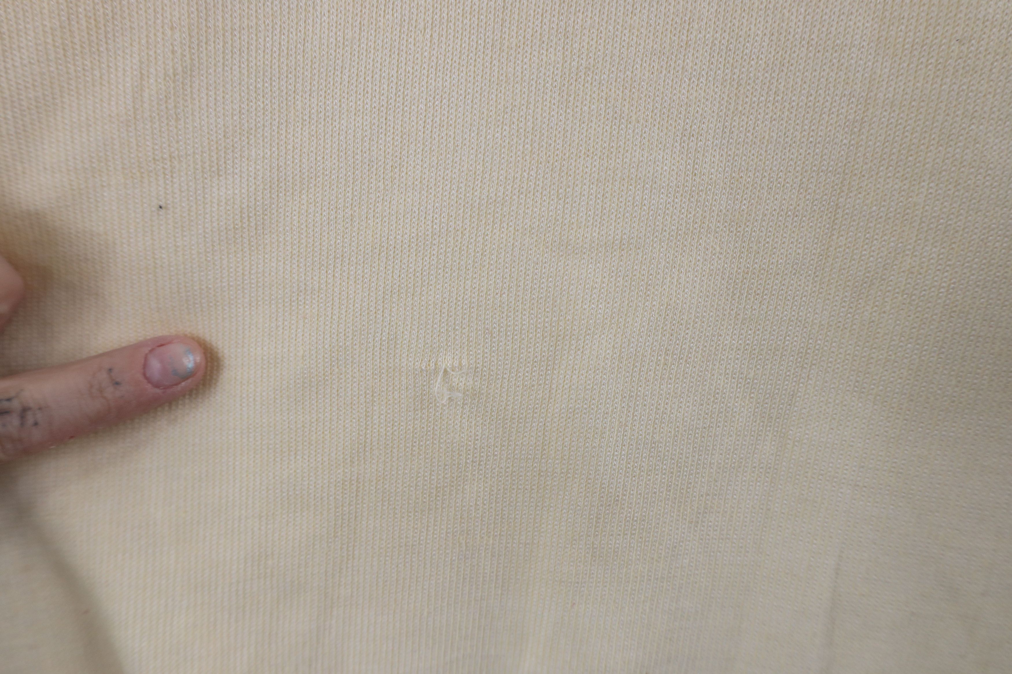 Vintage Vintage 90s Streetwear Ribbed Knit Long Sleeve T-Shirt Cream Size US M / EU 48-50 / 2 - 7 Thumbnail