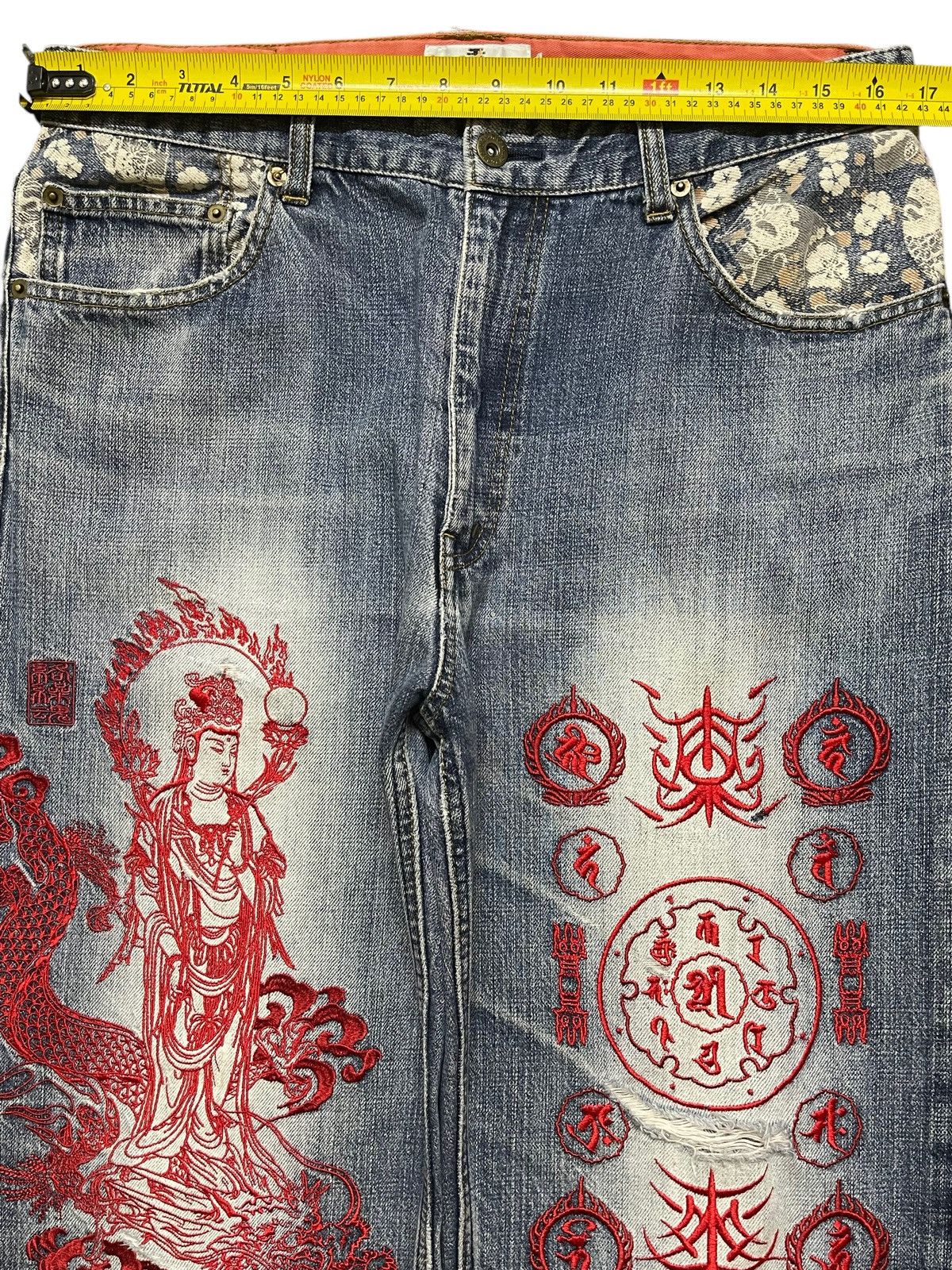 Karakuri Tamashii Vintage Japan Karakuri Tamashi Buddha Dragon Embroidered Size US 33 - 17 Thumbnail