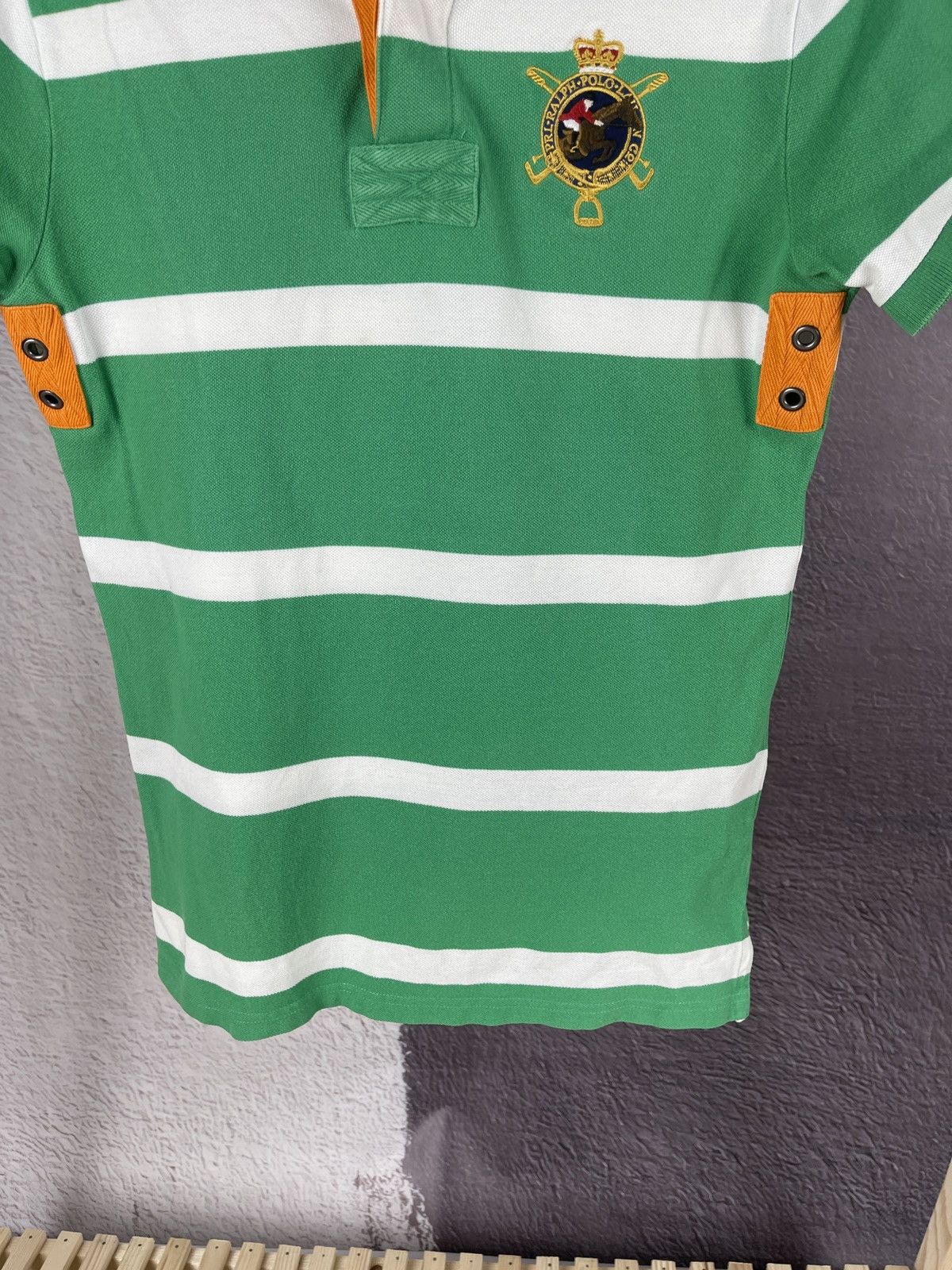 Polo Ralph Lauren Vintage 90s POLO RALPH LAUREN Equestrian Crest Striped Polo Size US S / EU 44-46 / 1 - 5 Thumbnail