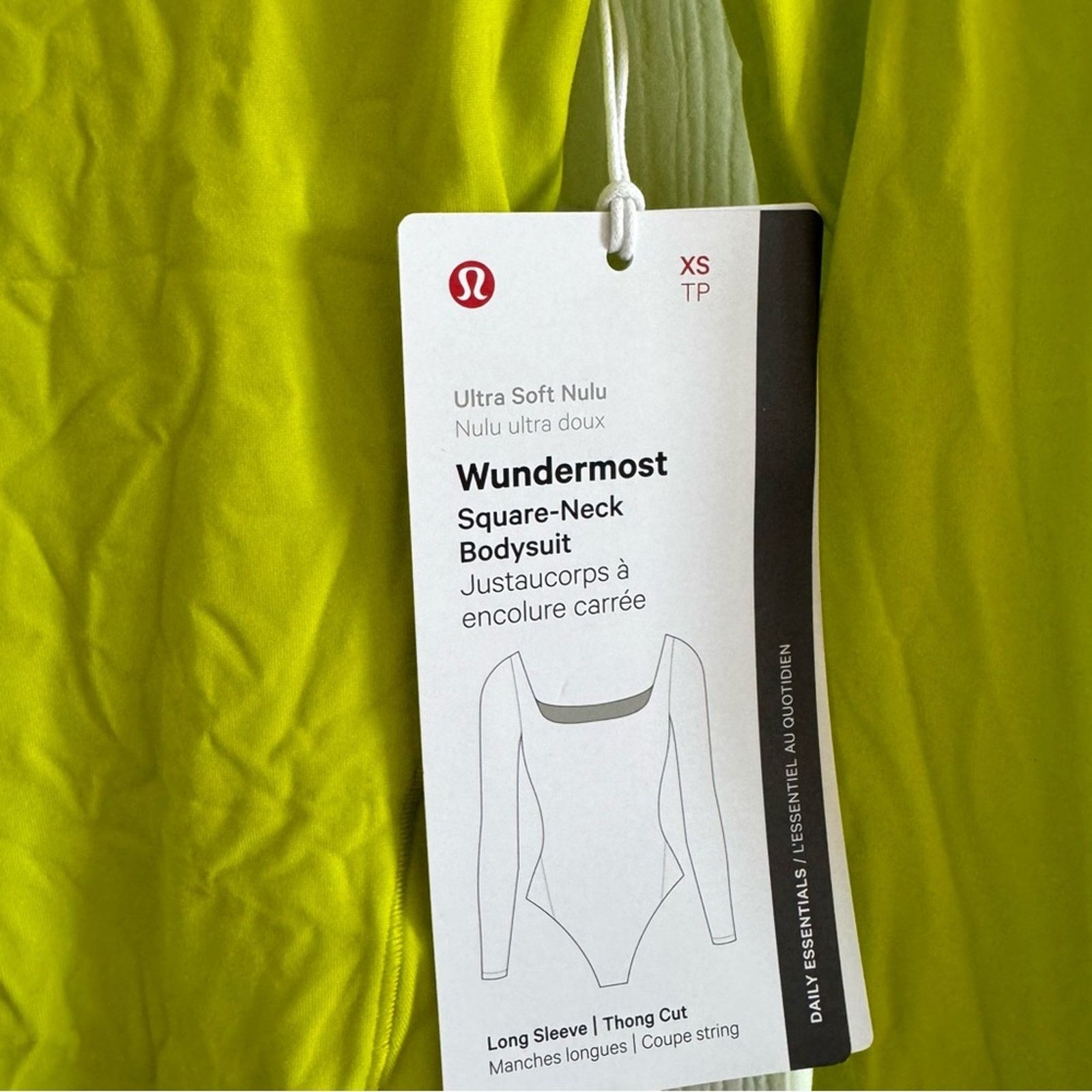 Lululemon NWT LULULEMON Wundermost Square-Neck Bodysuit, Size XS Green Size XS / US 0-2 / IT 36-38 - 4 Thumbnail