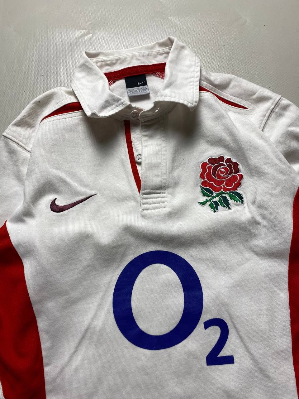 Nike Vintage Nike Rugby O2 England Longsleeve Size US S / EU 44-46 / 1 - 2 Thumbnail
