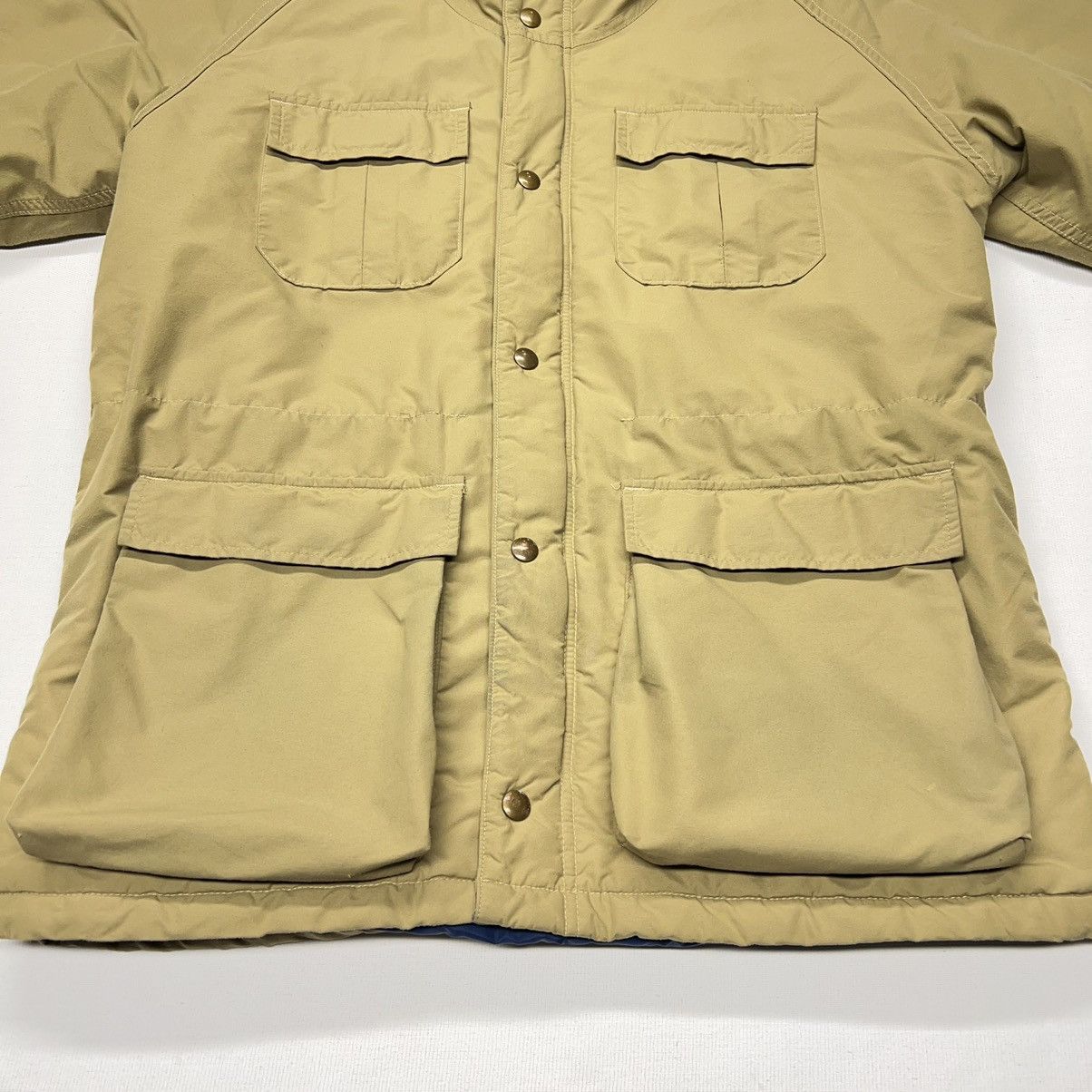 Vintage × Woolrich Woolen Mills Woolrich Jacket Beige Puffer Coat Cargo Full Zip Parka 90s Size US M / EU 48-50 / 2 - 3 Thumbnail