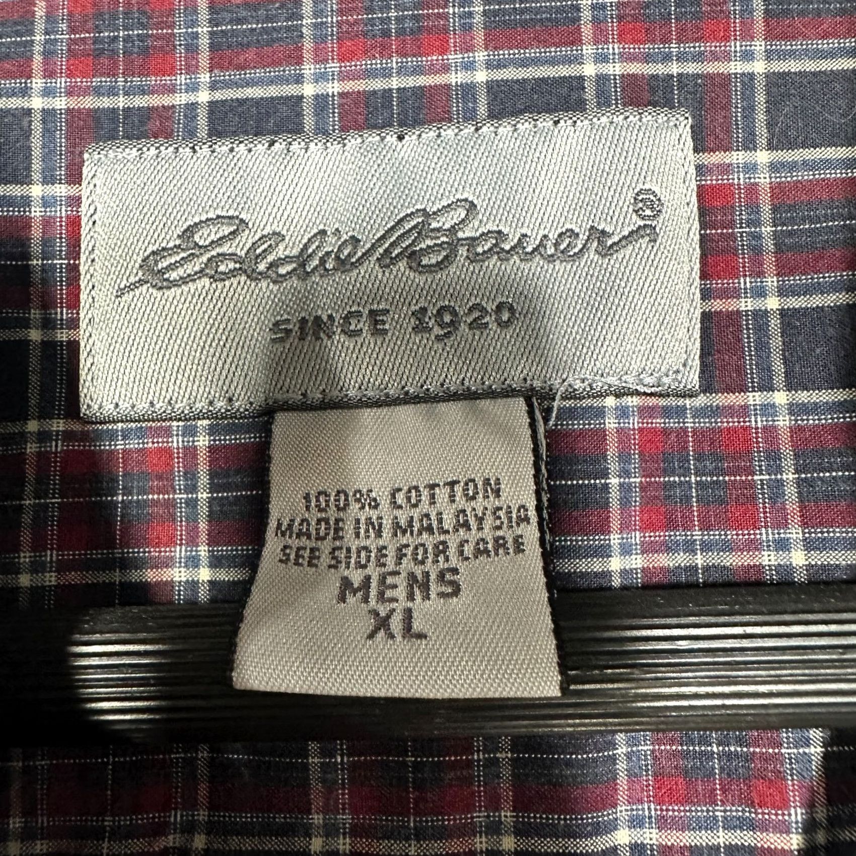 Eddie Bauer Eddie Bauer Shirt Mens XL Button-Down Blue Red Plaid Cotton Pocket Shirt XL Mens Button-Down Plaid Cotton Pocket Size US XL / EU 56 / 4 - 5 Thumbnail