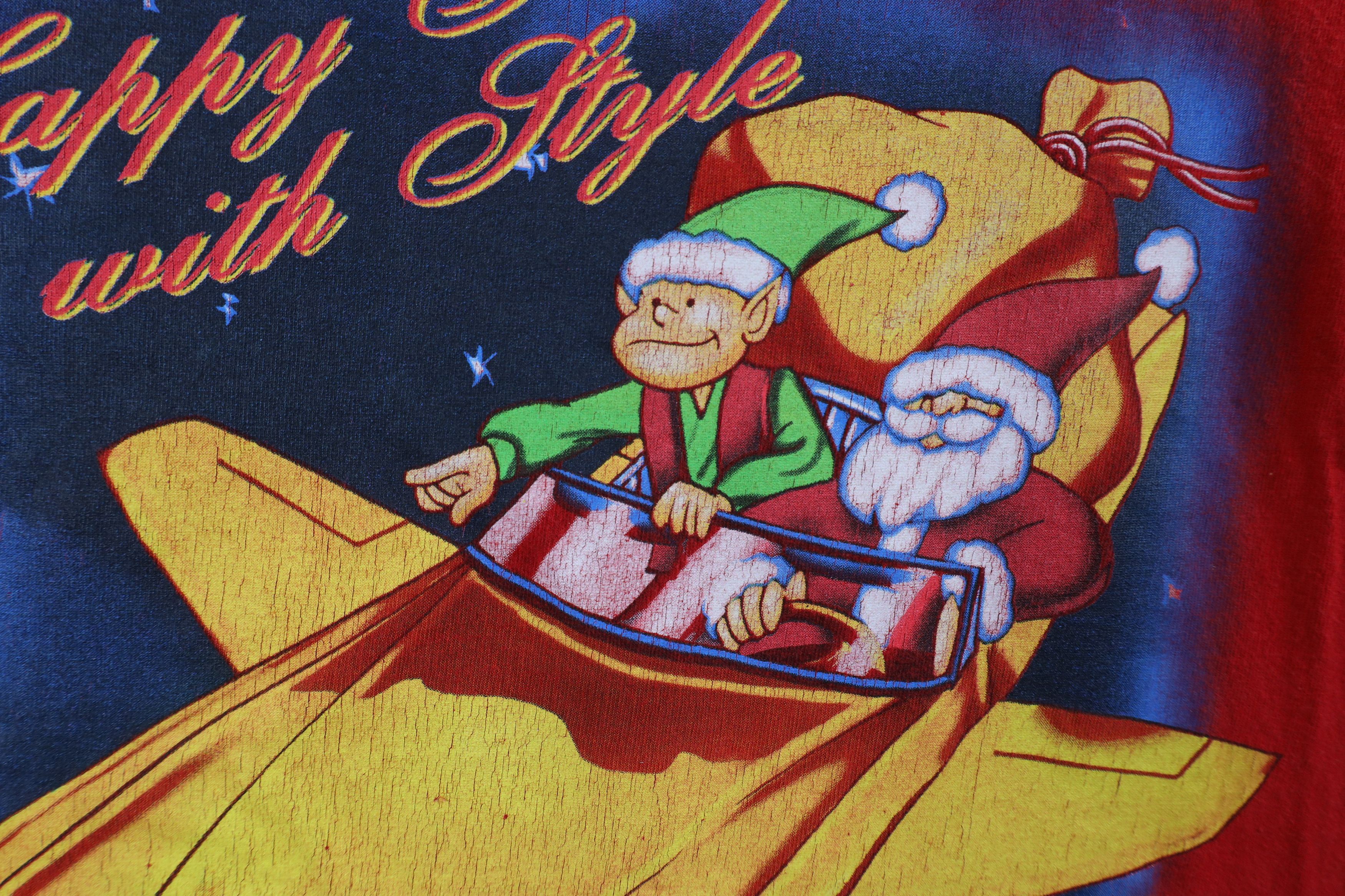 Vintage Vintage 90s Christmas Holidays Santa Sports Car T-Shirt Size US XL / EU 56 / 4 - 6 Thumbnail