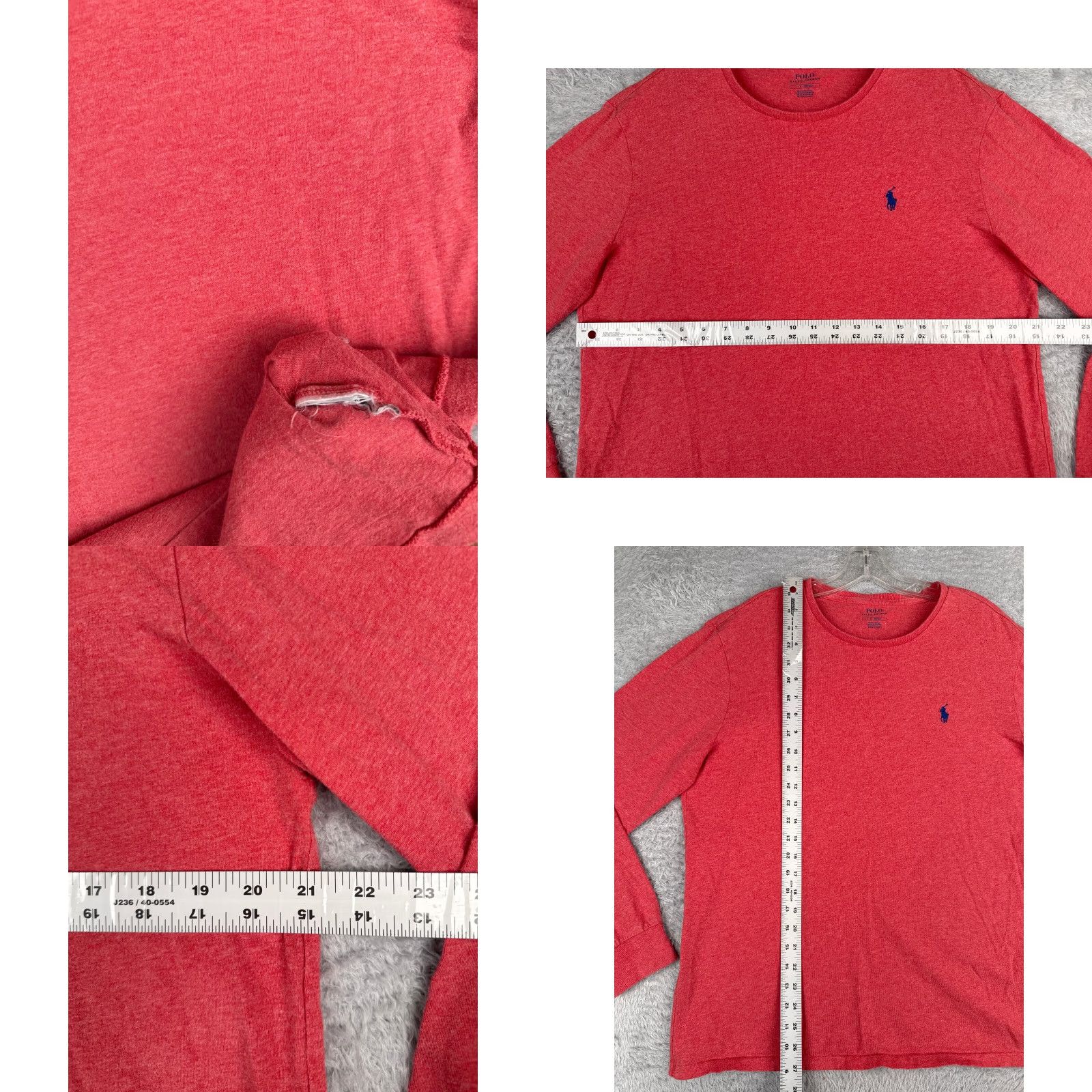 Ralph Lauren RALPH LAUREN Polo Shirt Adult Large Pink Long Sleeve Crew Neck 100% Cotton Slim Embroidered Logo Mens Size US L / EU 52-54 / 3 - 8 Thumbnail