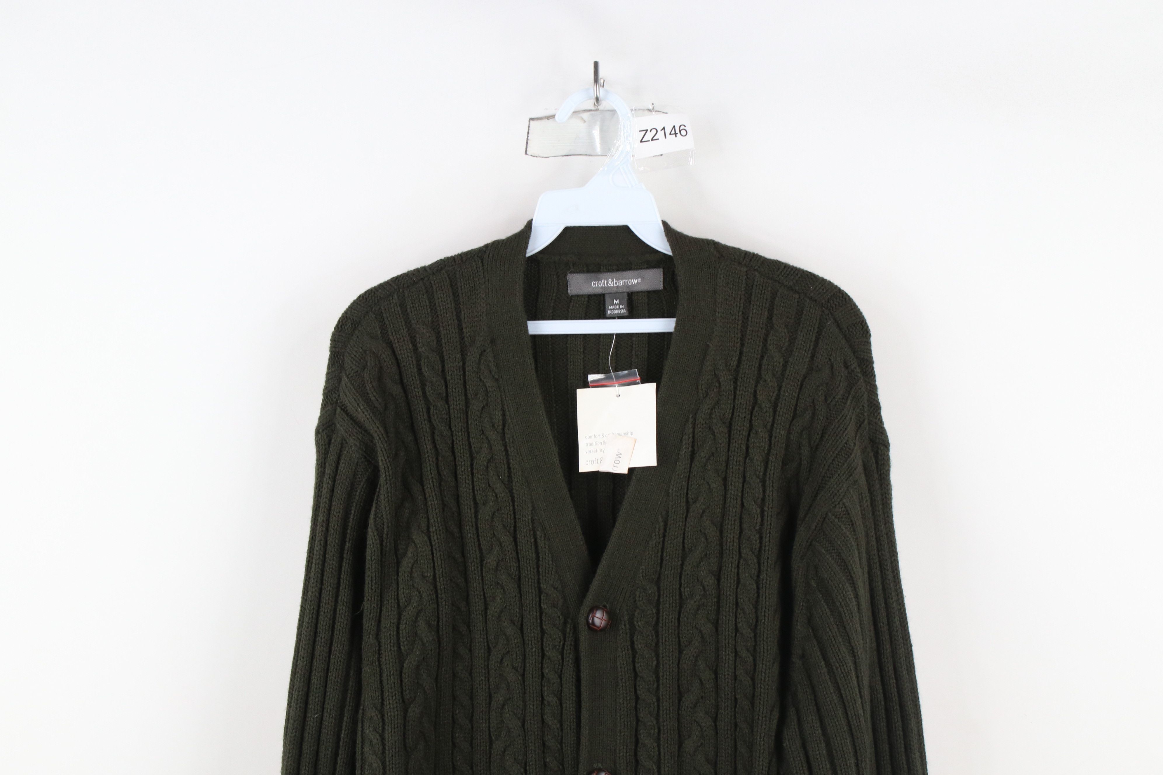 Vintage Deadstock Vintage 90s Streetwear Cable Knit Cardigan Sweater Size US M / EU 48-50 / 2 - 2 Thumbnail