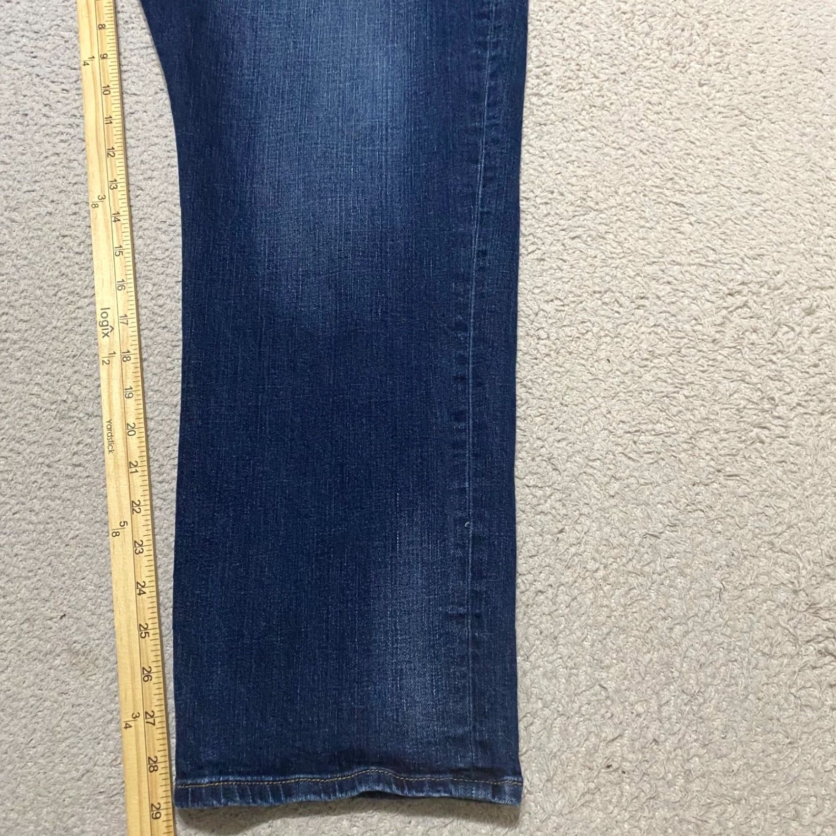 Lee Lee Jeans Mens Jeans 42x30 Blue Denim Dark Wash Straight Leg Motion Stretch Regular Fit 5-Pocket Mens with Logo Button Zip Black Label? Size US 42 / EU 58 - 6 Thumbnail