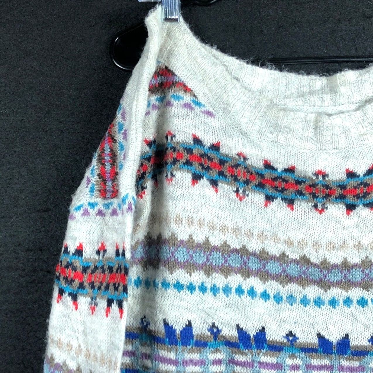 American Eagle Outfitters VINTAGE American Eagle Womens Sweater Mult striped Boat Neck Knit Wool Blend M Size M / US 6-8 / IT 42-44 - 2 Thumbnail