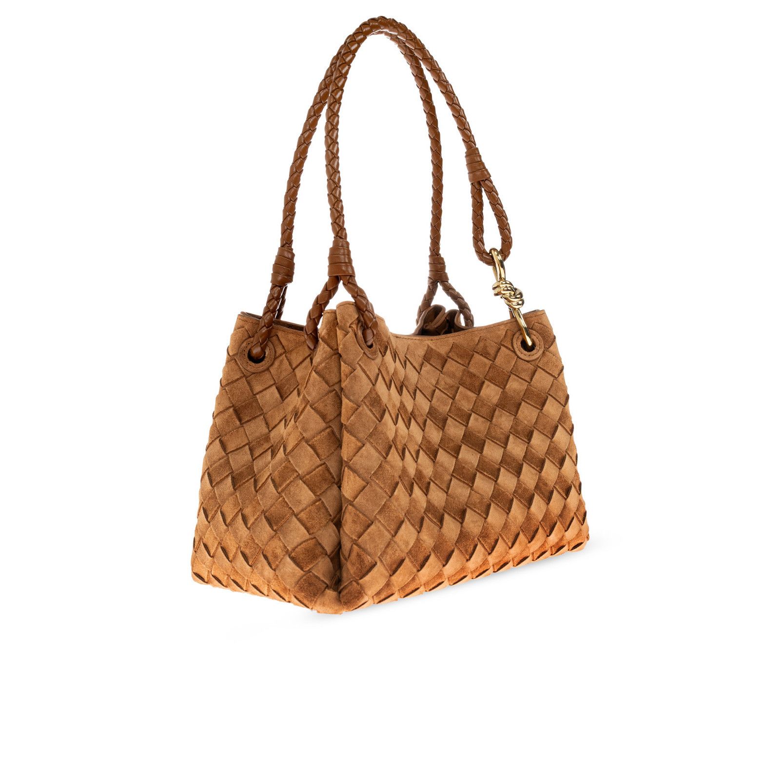 Bottega Veneta BOTTEGA VENETA Parachute Medium Brown Suede Shoulder Bag New Size ONE SIZE - 3 Thumbnail