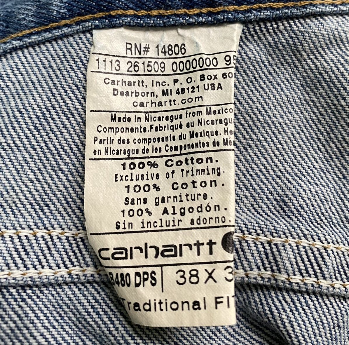 Carhartt VTG Y2K Carhartt 14806 Traditional Fit Jeans Men’s SZ 38 Size US 38 / EU 54 - 4 Thumbnail