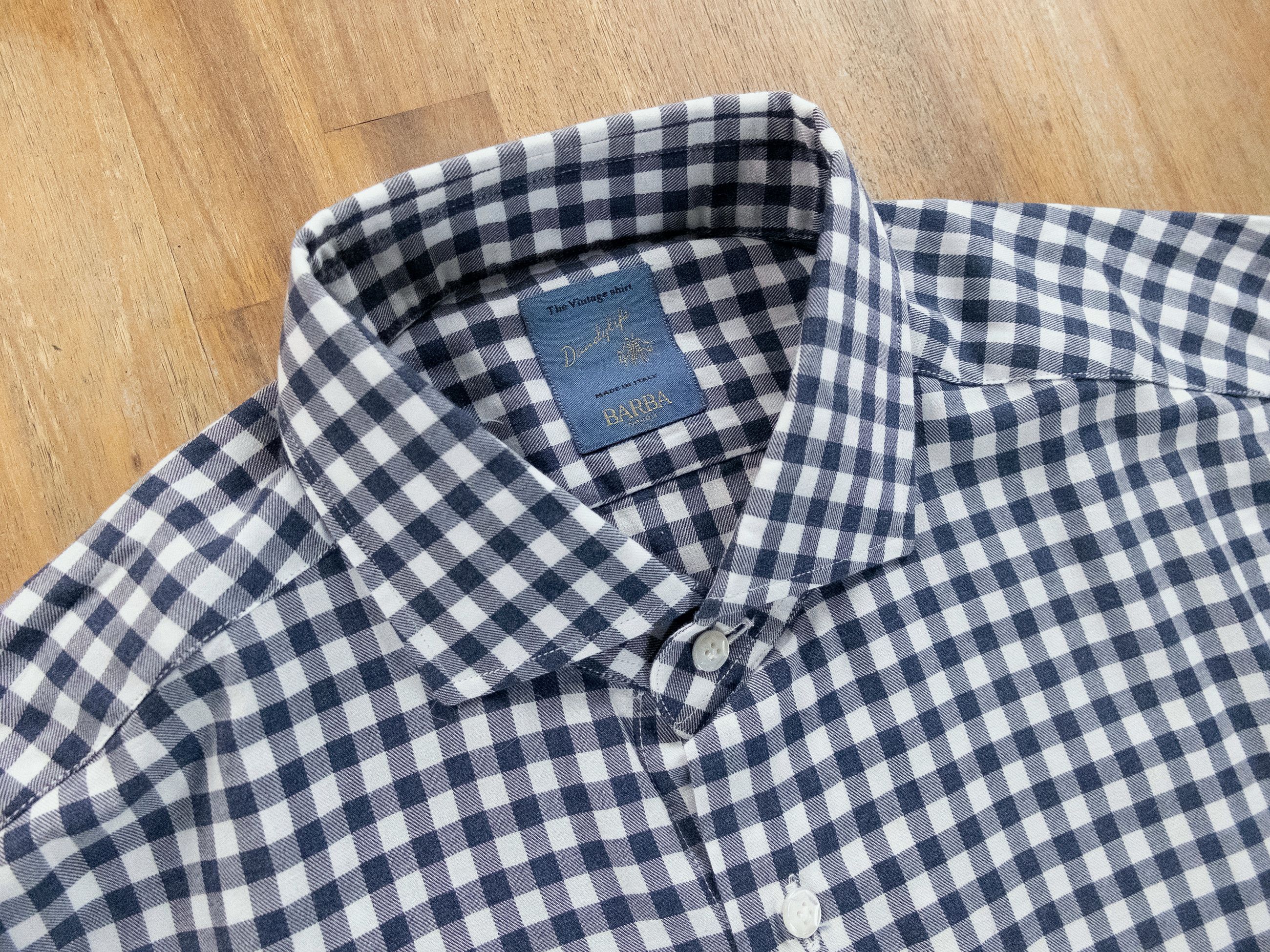 Barba Napoli BARBA Napoli Dandy Life blue white flannel cotton shirt 40 Size US M / EU 48-50 / 2 - 2 Thumbnail
