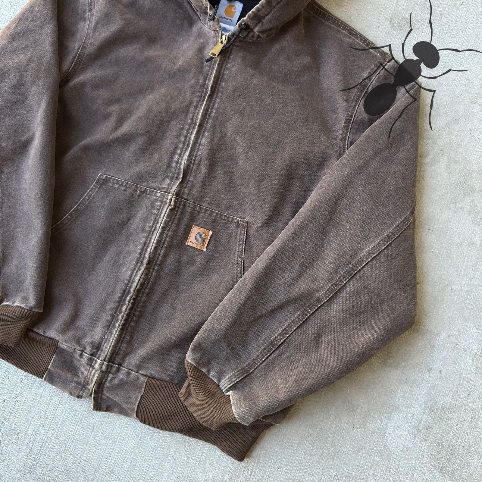 Carhartt × Vintage Carhartt J160 CHT brown hooded work wear jacket Size US L / EU 52-54 / 3 - 3 Thumbnail