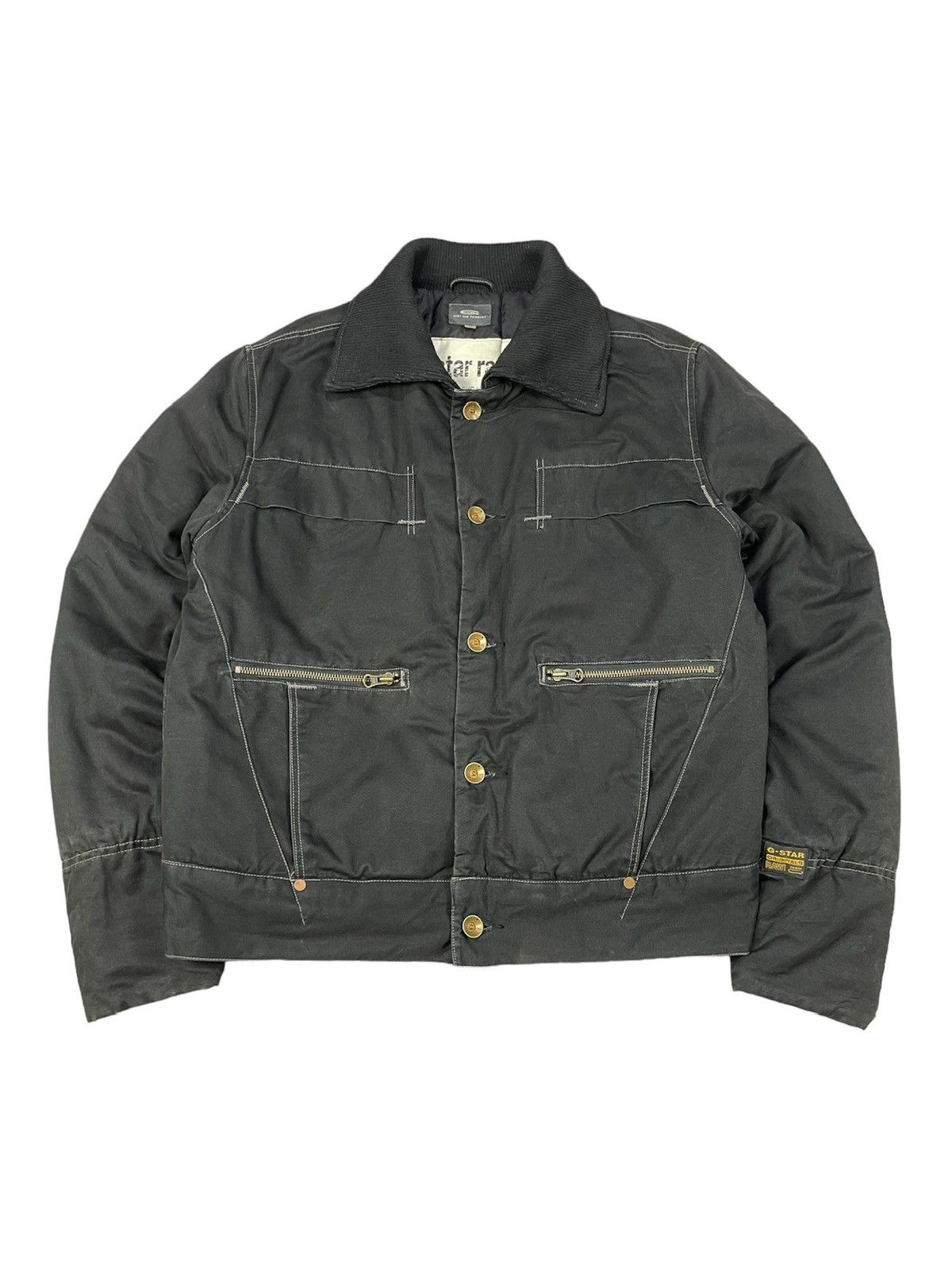 G-Star Vintage Y2k G Star Raw Denim Puffer Bombers Jackets Size US L / EU 52-54 / 3 - 1 Thumbnail