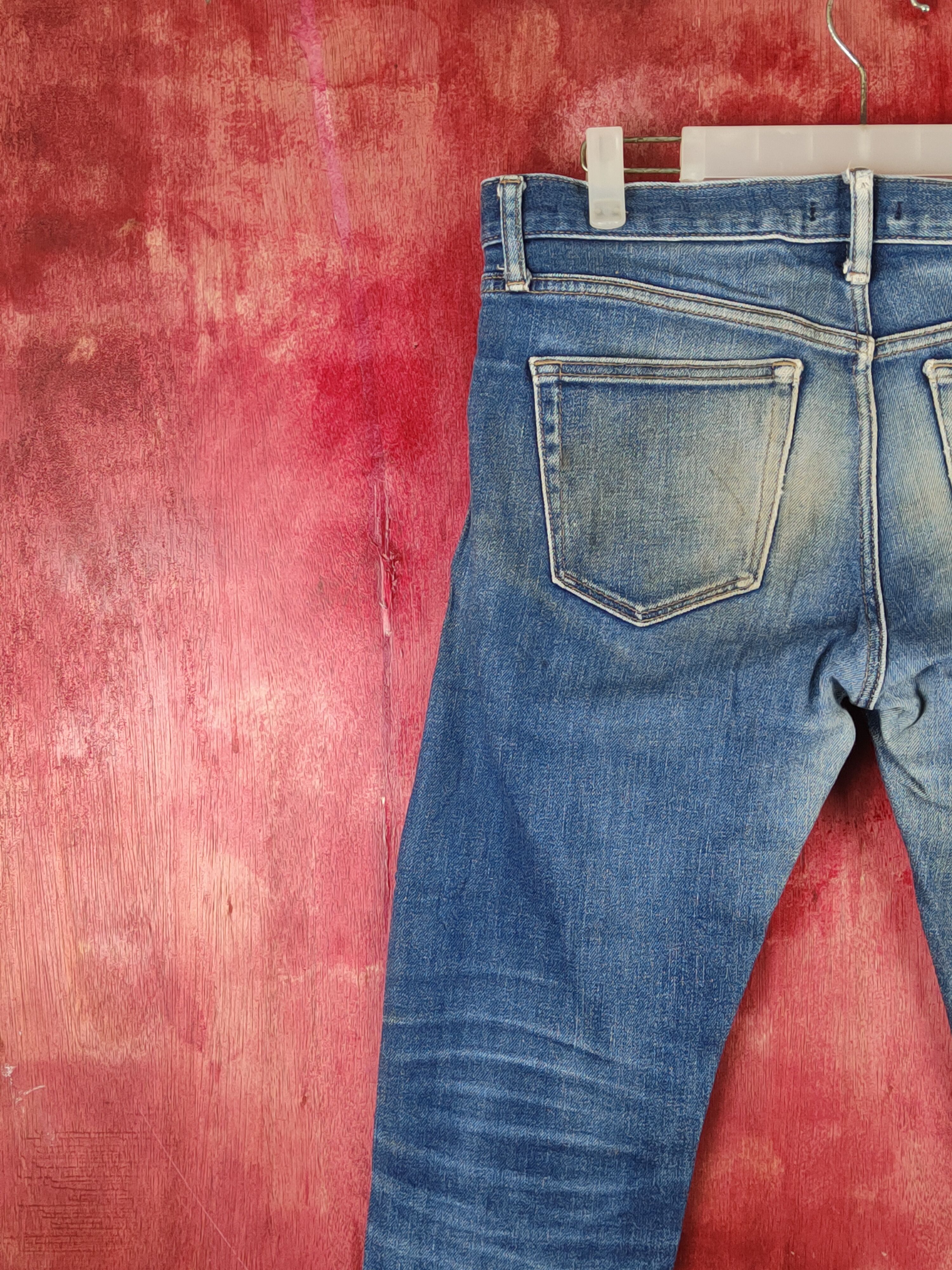 Japanese Brand Uniqlo Dark Blue Distressed Ripped Jeans #S1776 Size US 32 / EU 48 - 8 Thumbnail