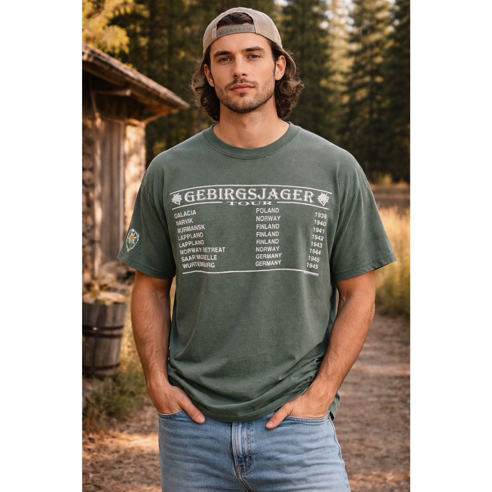 Other Vintage 1995 Gebirgsjäger 2nd Div WWII History Tee Oneita XL Size US XL / EU 56 / 4 - 13 Thumbnail