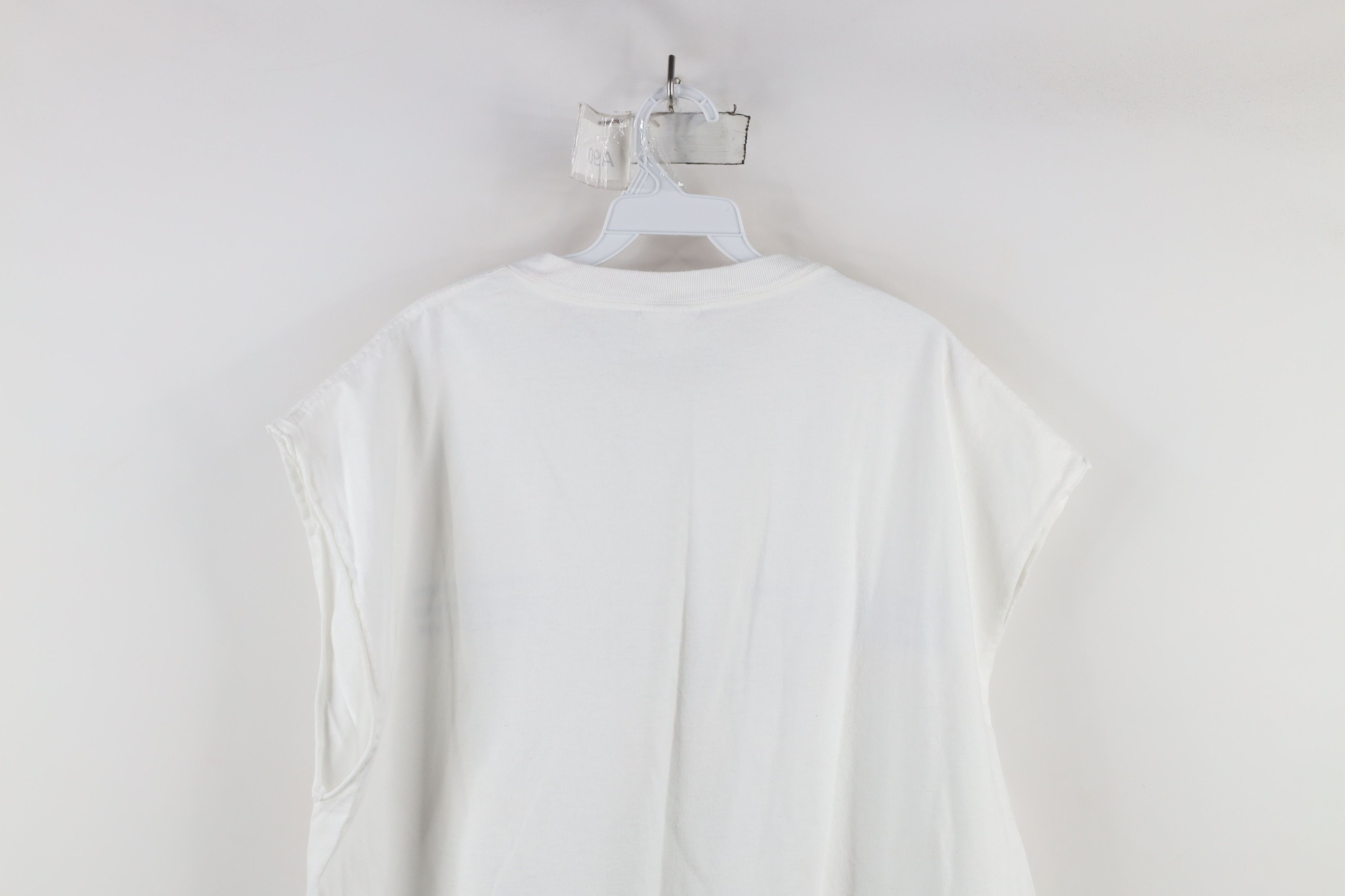 Adidas × Vintage Vintage 90s Adidas Spell Out Cut Off Muscle T-Shirt White Size US XL / EU 56 / 4 - 12 Thumbnail
