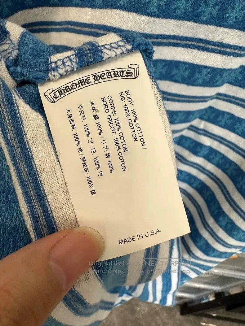 Chrome Hearts CHROME HEARTS Size L White and blue striped short sleeve Size US L / EU 52-54 / 3 - 5 Thumbnail
