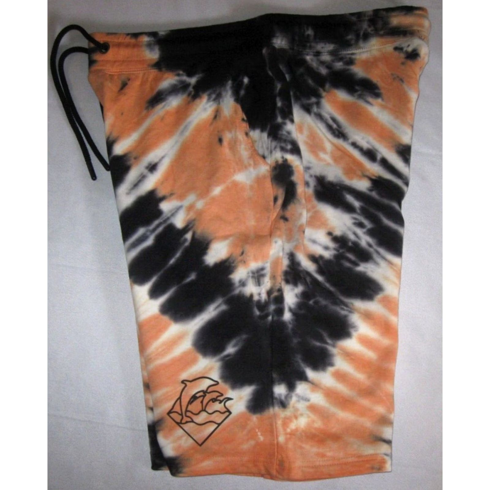 Pinko Pink Dolphin Tye Dye Shorts Men XL Orange Sweat Shorts Drawstring Pockets Size US 36 / EU 52 - 3 Thumbnail
