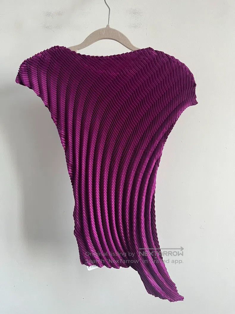 Issey Miyake Issey Miyake Purple Short Sleeve Size S / US 4 / IT 40 - 2 Thumbnail