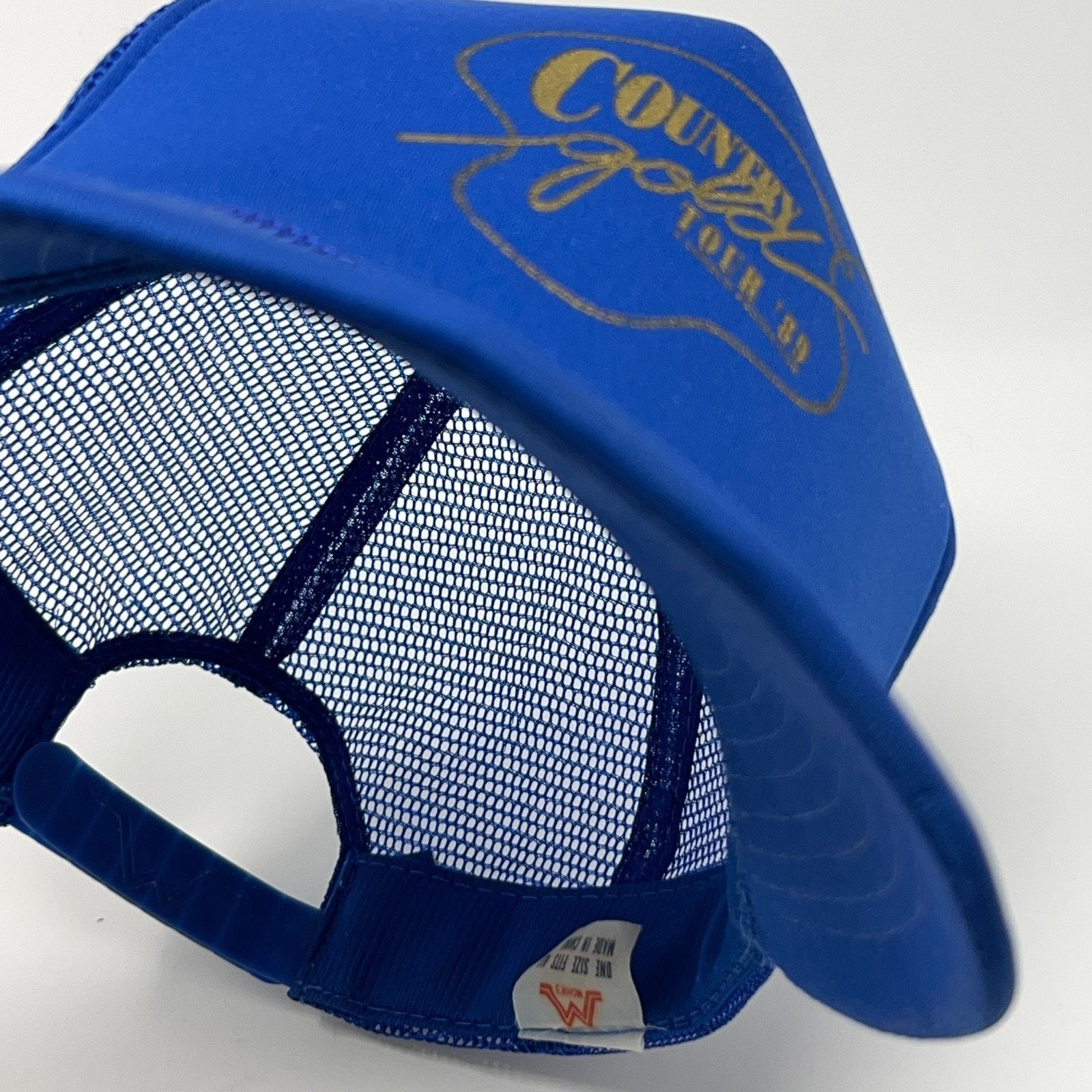 Vintage Vintage 80s Country Gold Tour Trucker Hat Baseball Cap Blue Size ONE SIZE - 7 Thumbnail