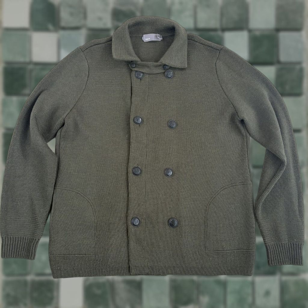Vince Vince Wool Double Breasted Peacoat Jacket Military Green Men XL Coat Size US XL / EU 56 / 4 - 1 Thumbnail