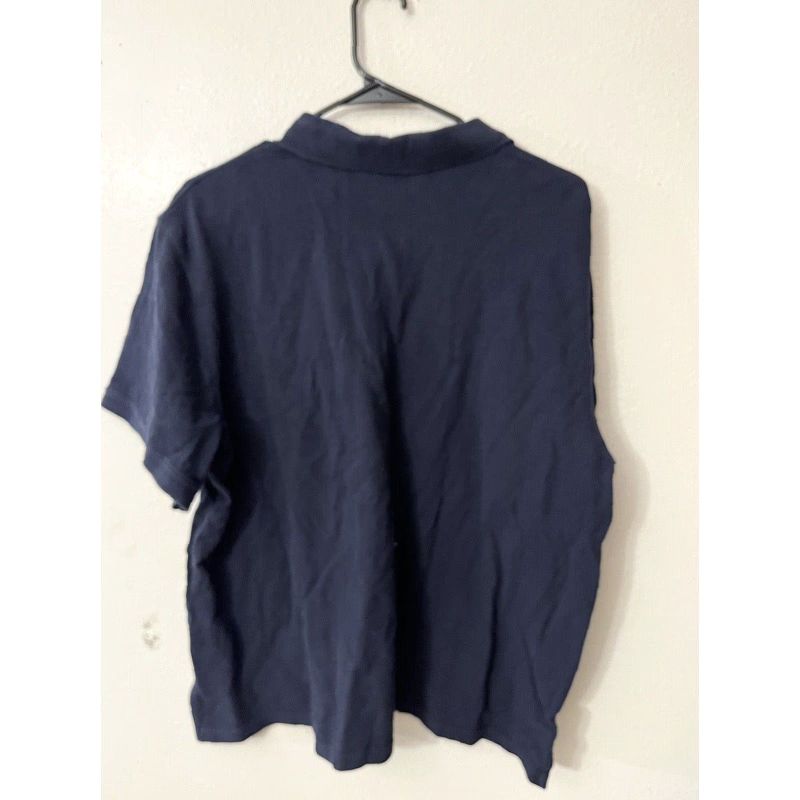 Eddie Bauer VTG Eddie Bauer Polo Shirt Mens 2XL Navy Blue Striped Knit 100% Cotton 90s Rugby Style Mens Size US XXL / EU 58 / 5 - 3 Thumbnail