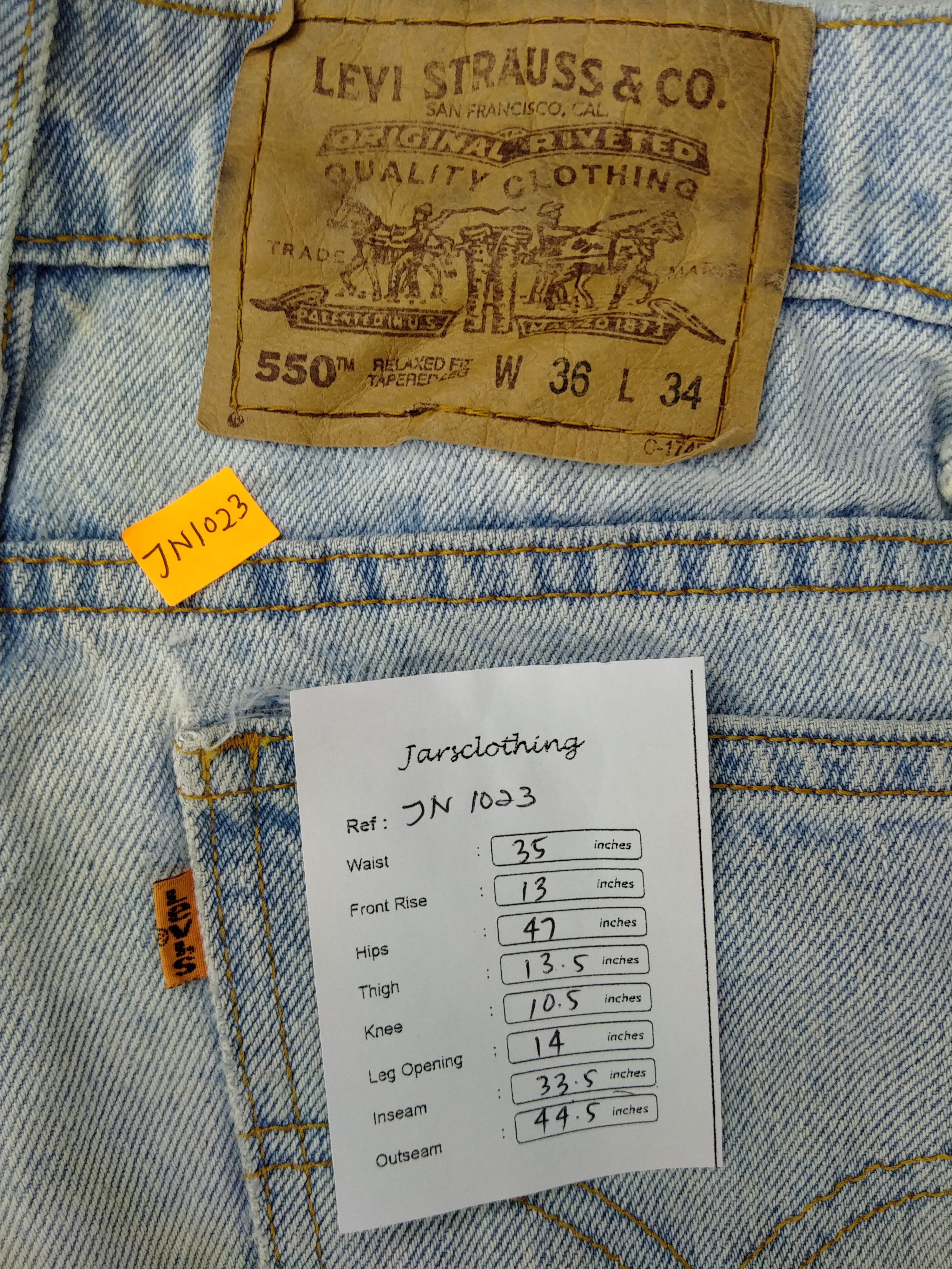 Levi's Light Wash Vintage Levi's 550 Orange Tab Denim -JN1023 Size US 35 - 8 Thumbnail
